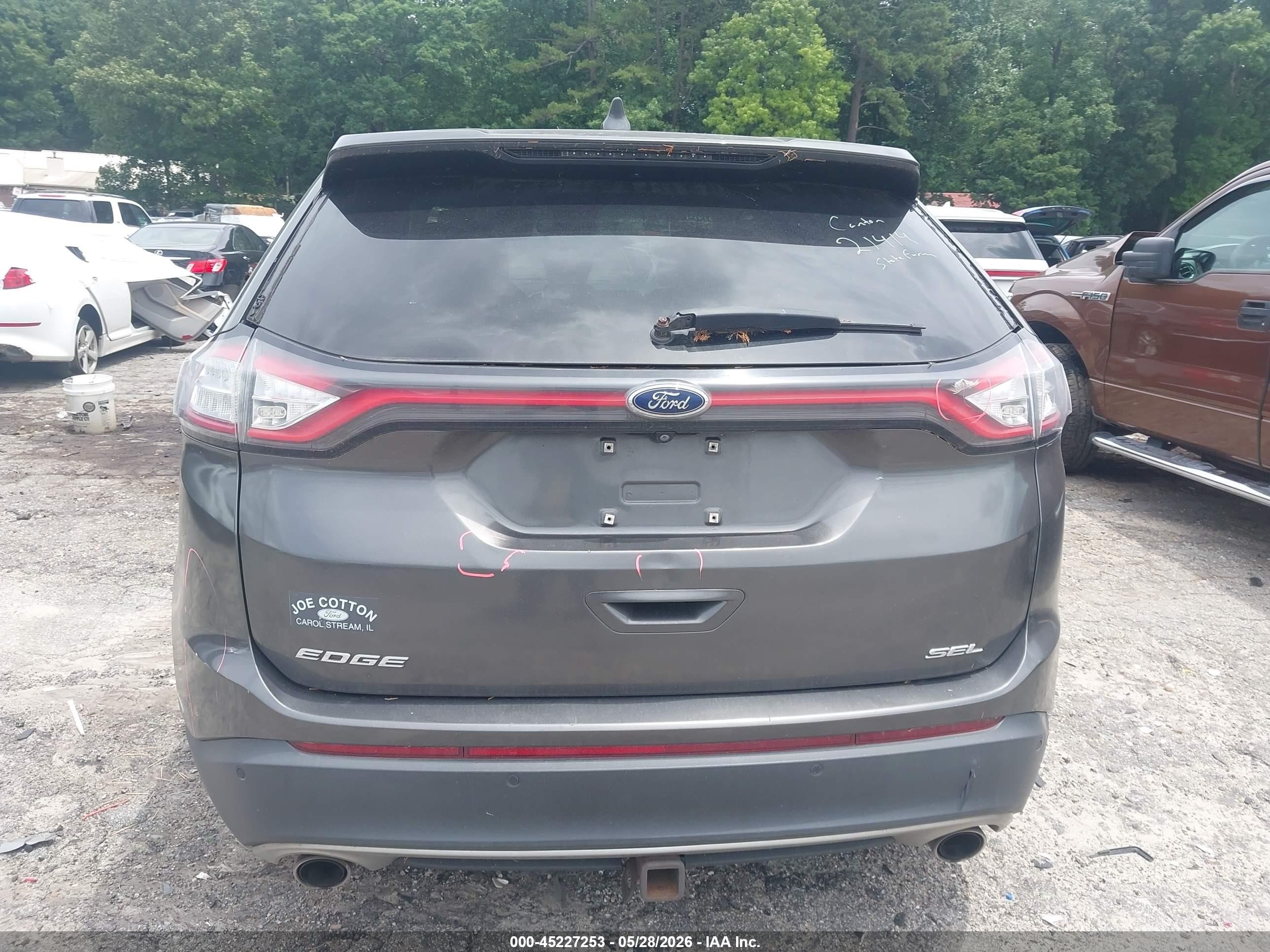 2015 Ford Edge Sel Gray vin: 2FMTK4J95FBB05616