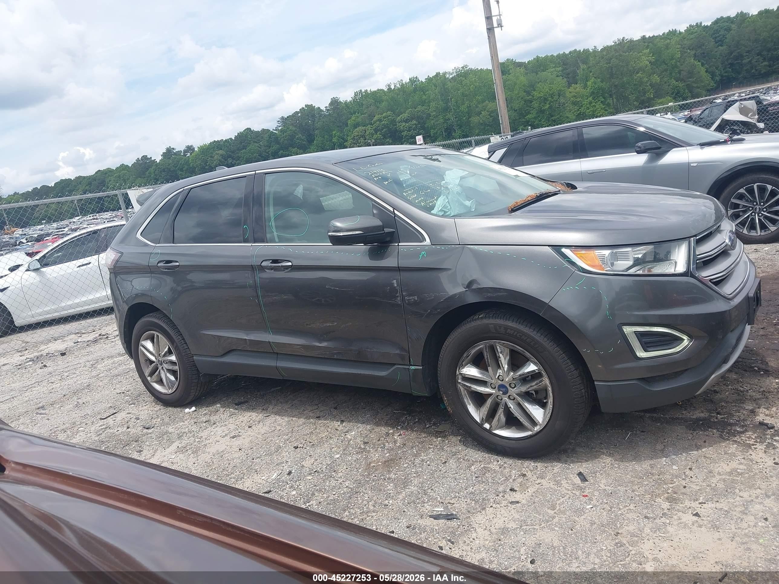2015 Ford Edge Sel Gray vin: 2FMTK4J95FBB05616