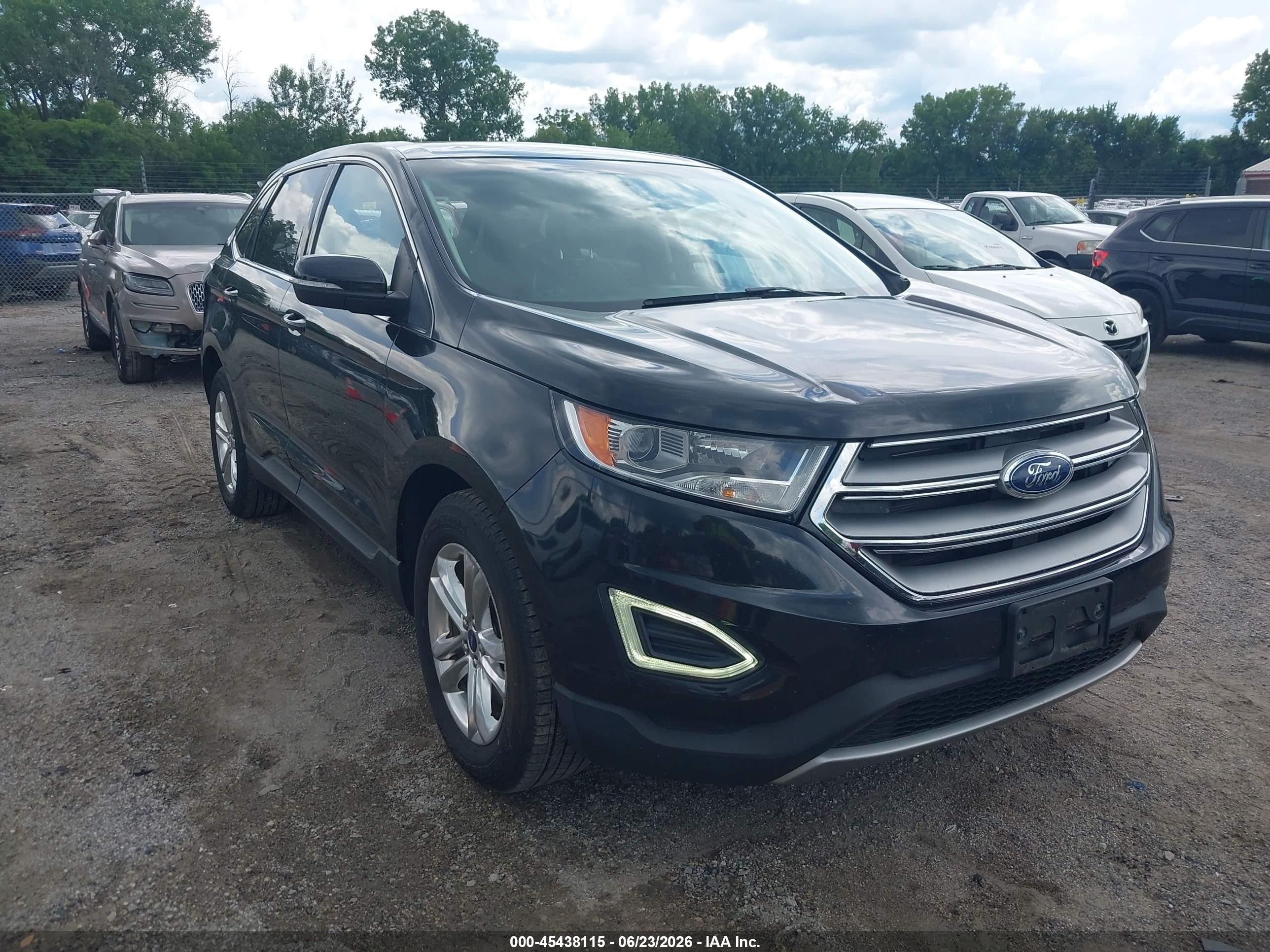 2015 Ford Edge Sel Черный vin: 2FMTK4J95FBB11769