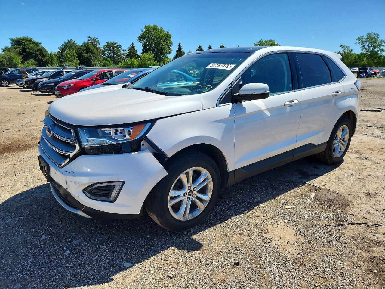 2015 Ford Edge Sel White vin: 2FMTK4J95FBC00628