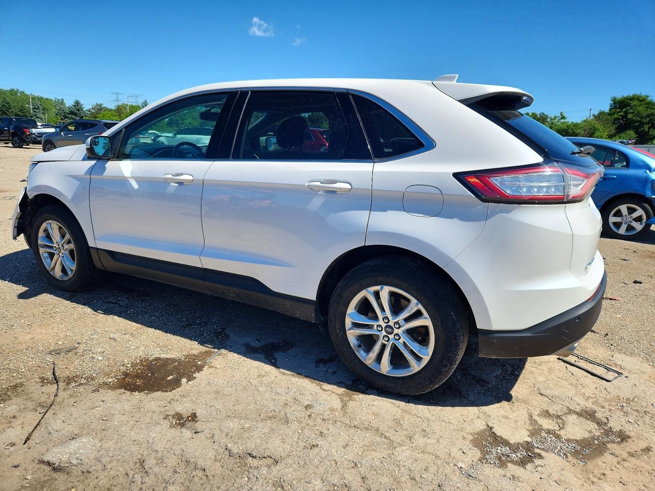 2015 Ford Edge Sel White vin: 2FMTK4J95FBC00628