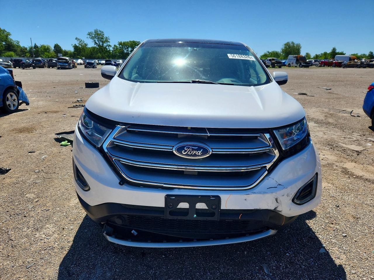2015 Ford Edge Sel White vin: 2FMTK4J95FBC00628