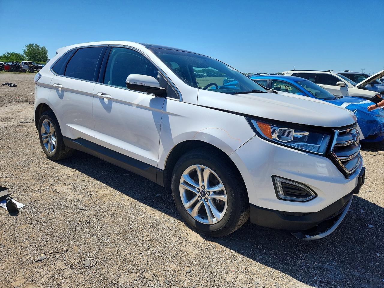 2015 Ford Edge Sel White vin: 2FMTK4J95FBC00628