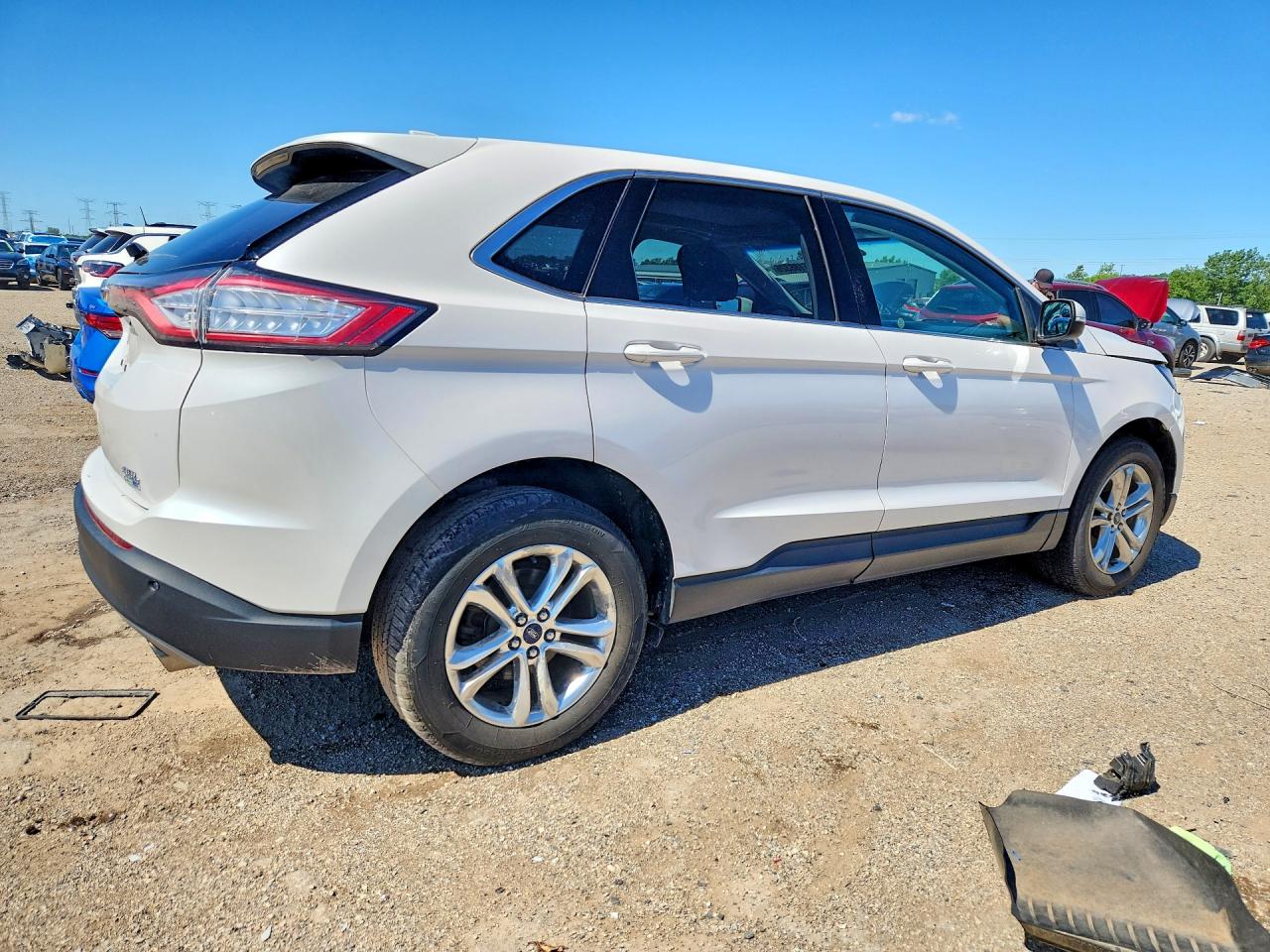 2015 Ford Edge Sel White vin: 2FMTK4J95FBC00628