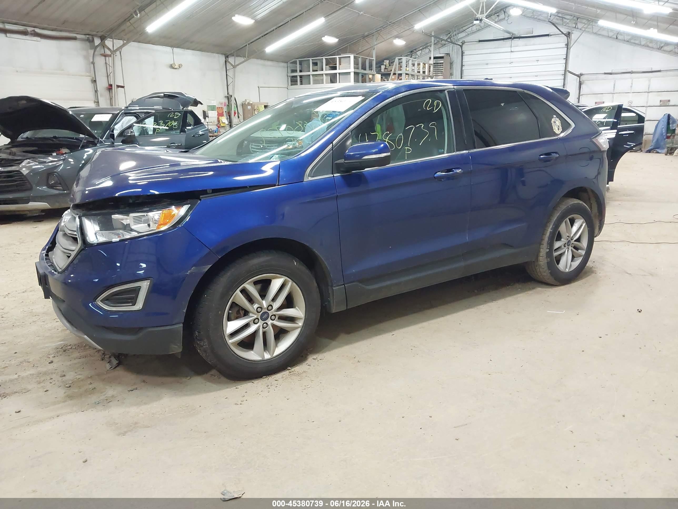 2015 Ford Edge Sel Blue vin: 2FMTK4J95FBC10463