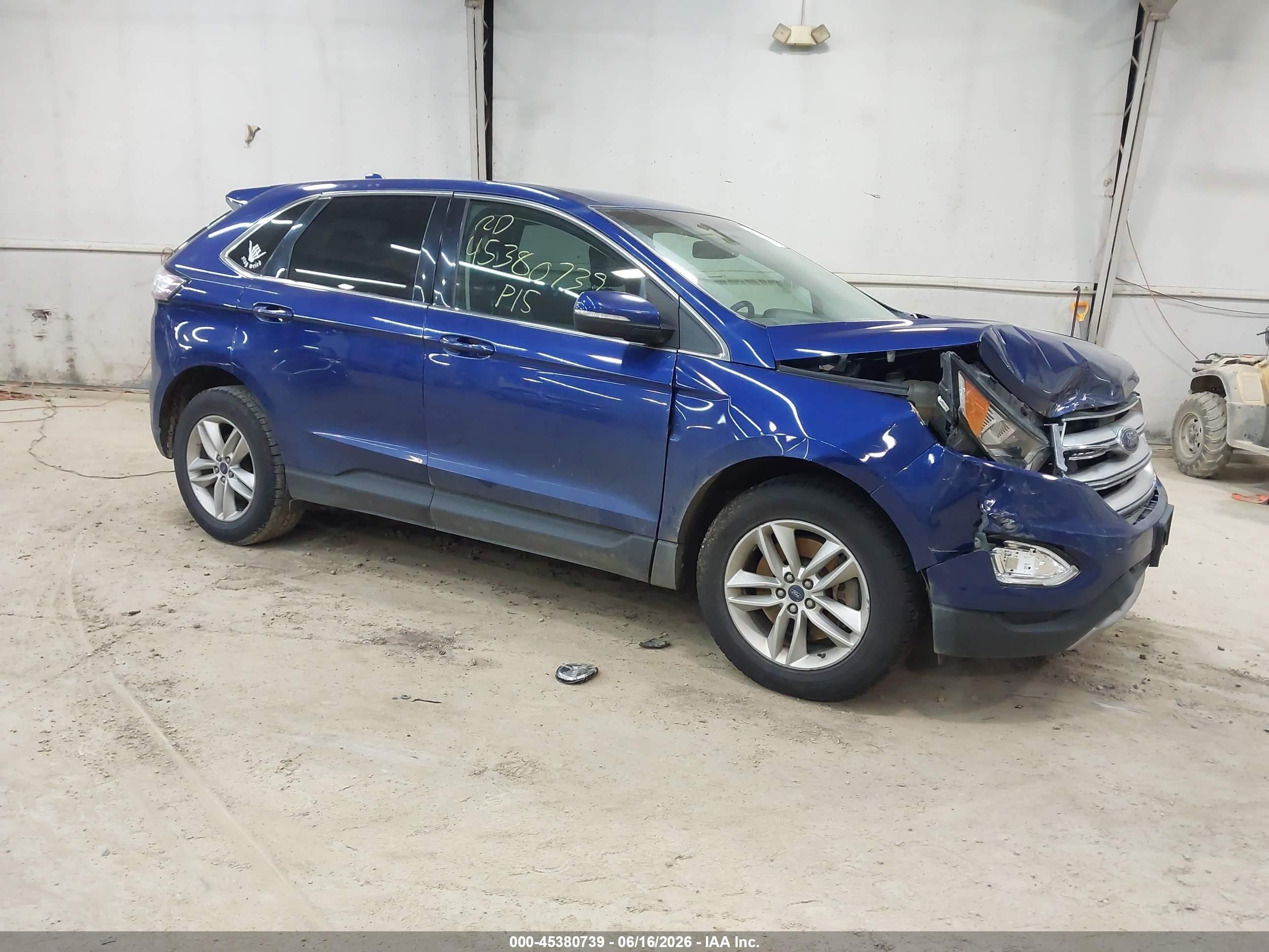 2015 Ford Edge Sel Blue vin: 2FMTK4J95FBC10463