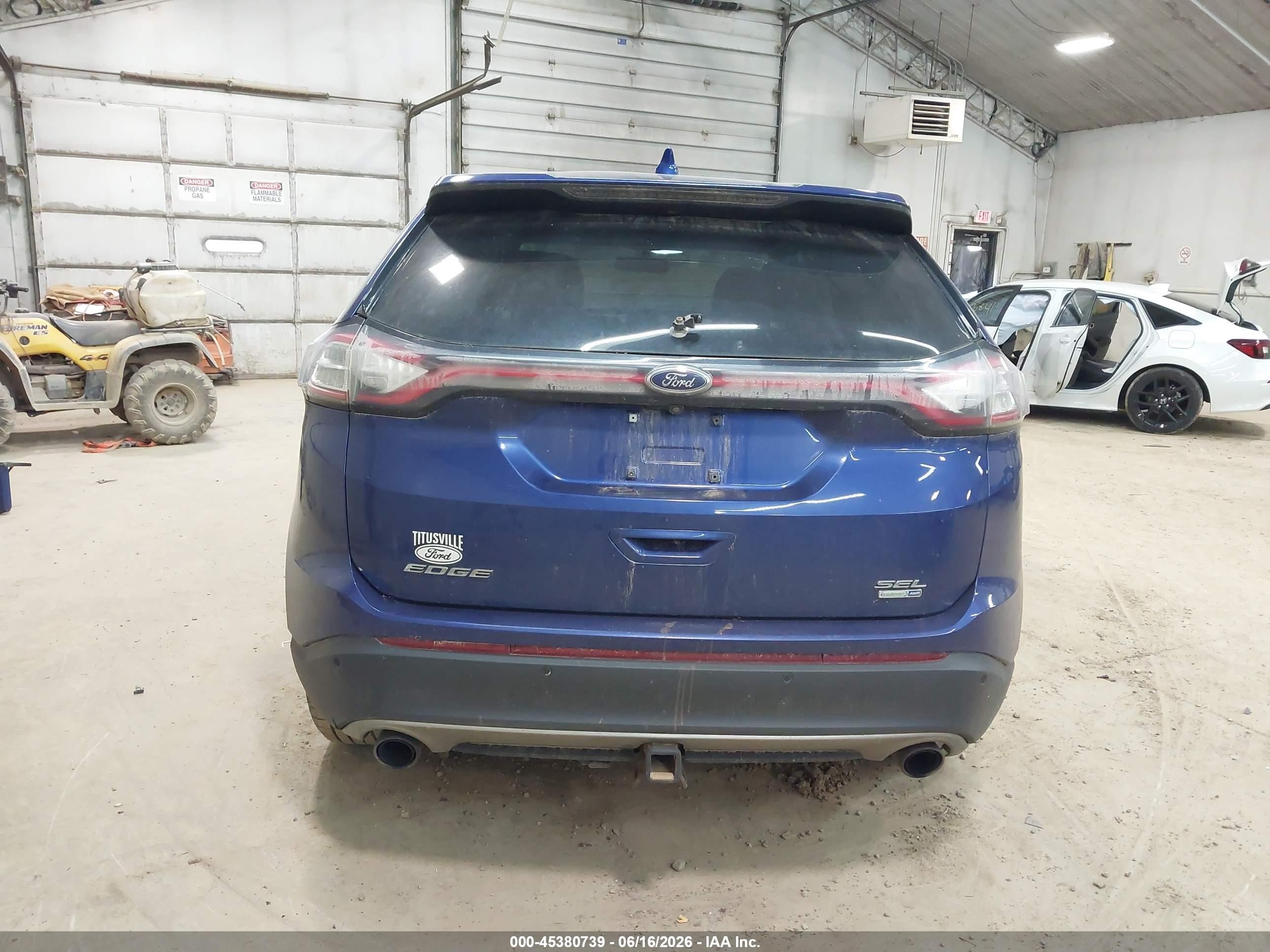 2015 Ford Edge Sel Blue vin: 2FMTK4J95FBC10463