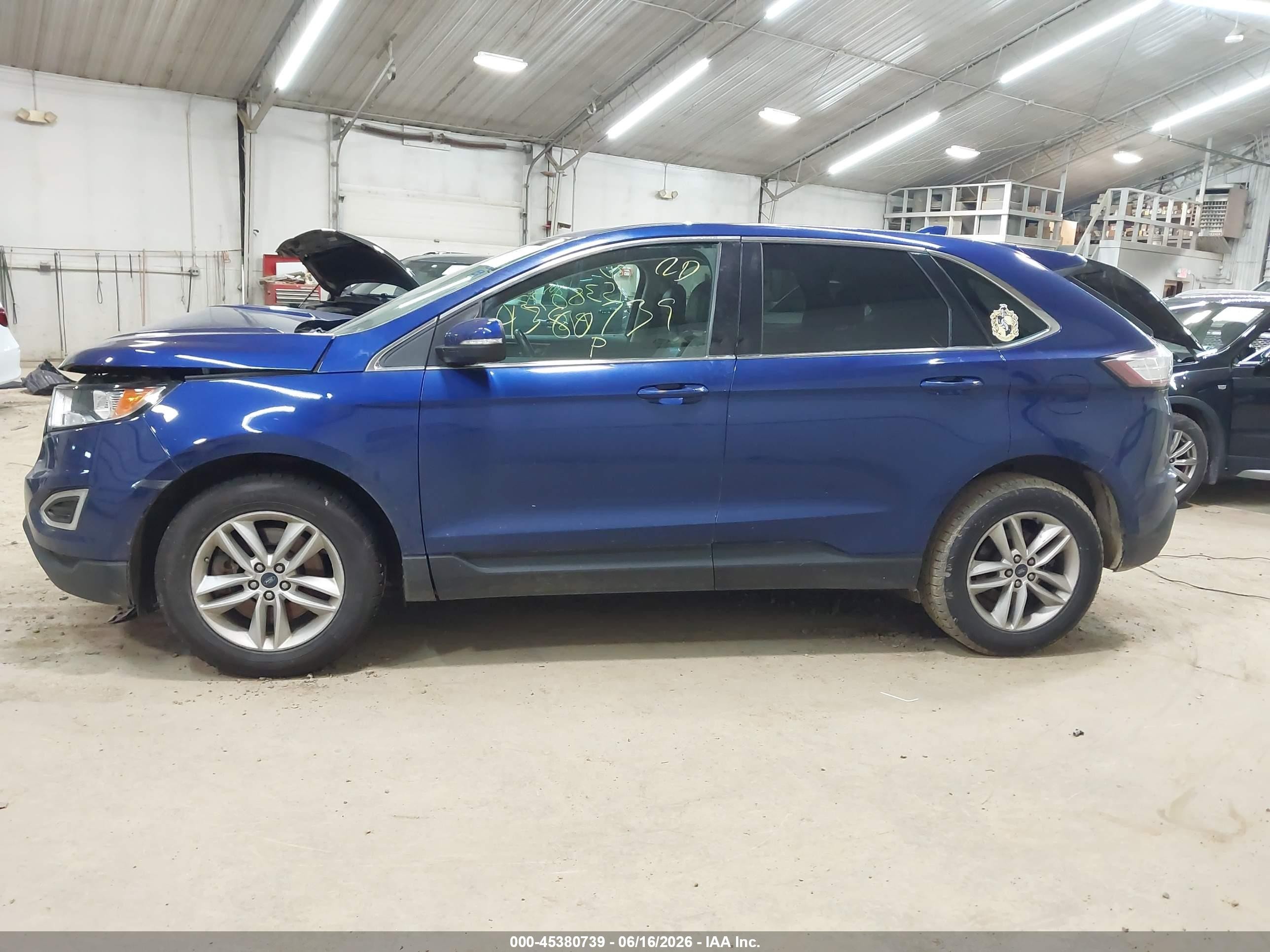 2015 Ford Edge Sel Blue vin: 2FMTK4J95FBC10463