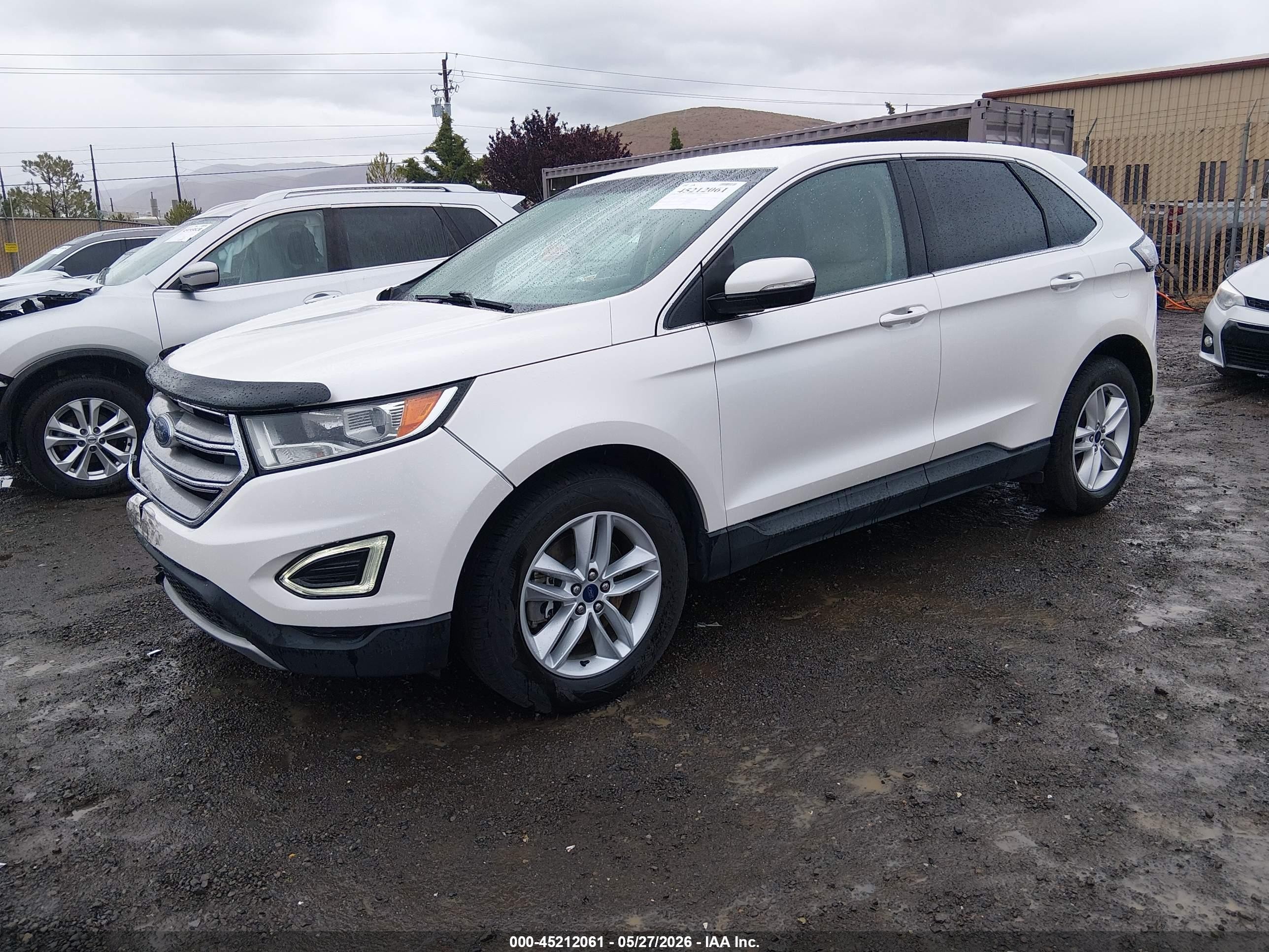 2015 Ford Edge Sel White vin: 2FMTK4J96FBB74427
