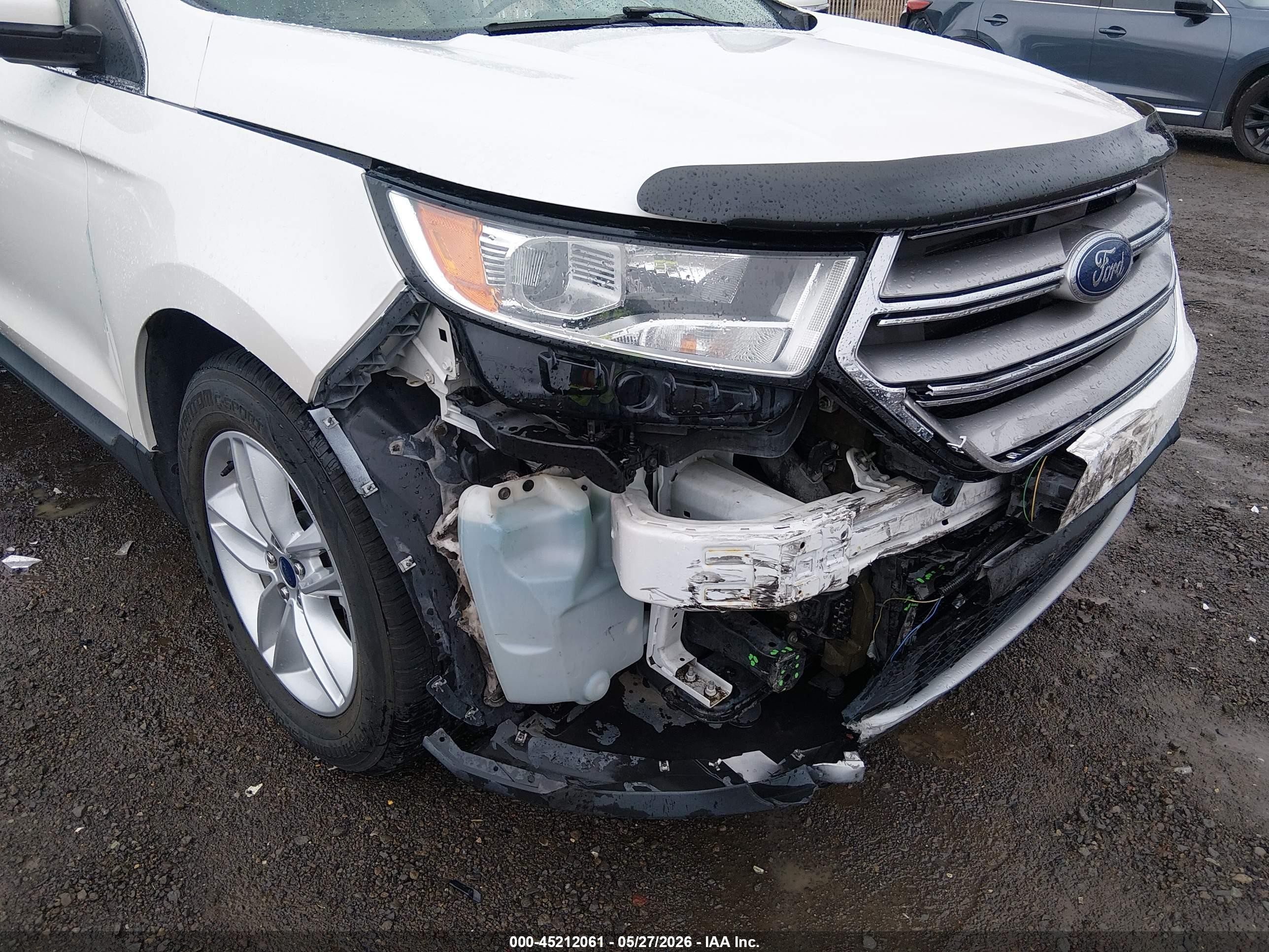 2015 Ford Edge Sel White vin: 2FMTK4J96FBB74427