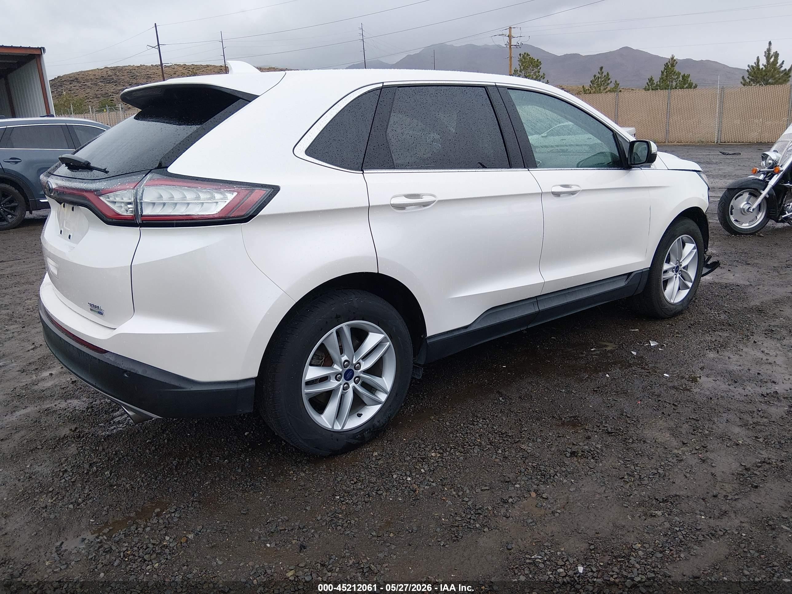 2015 Ford Edge Sel White vin: 2FMTK4J96FBB74427