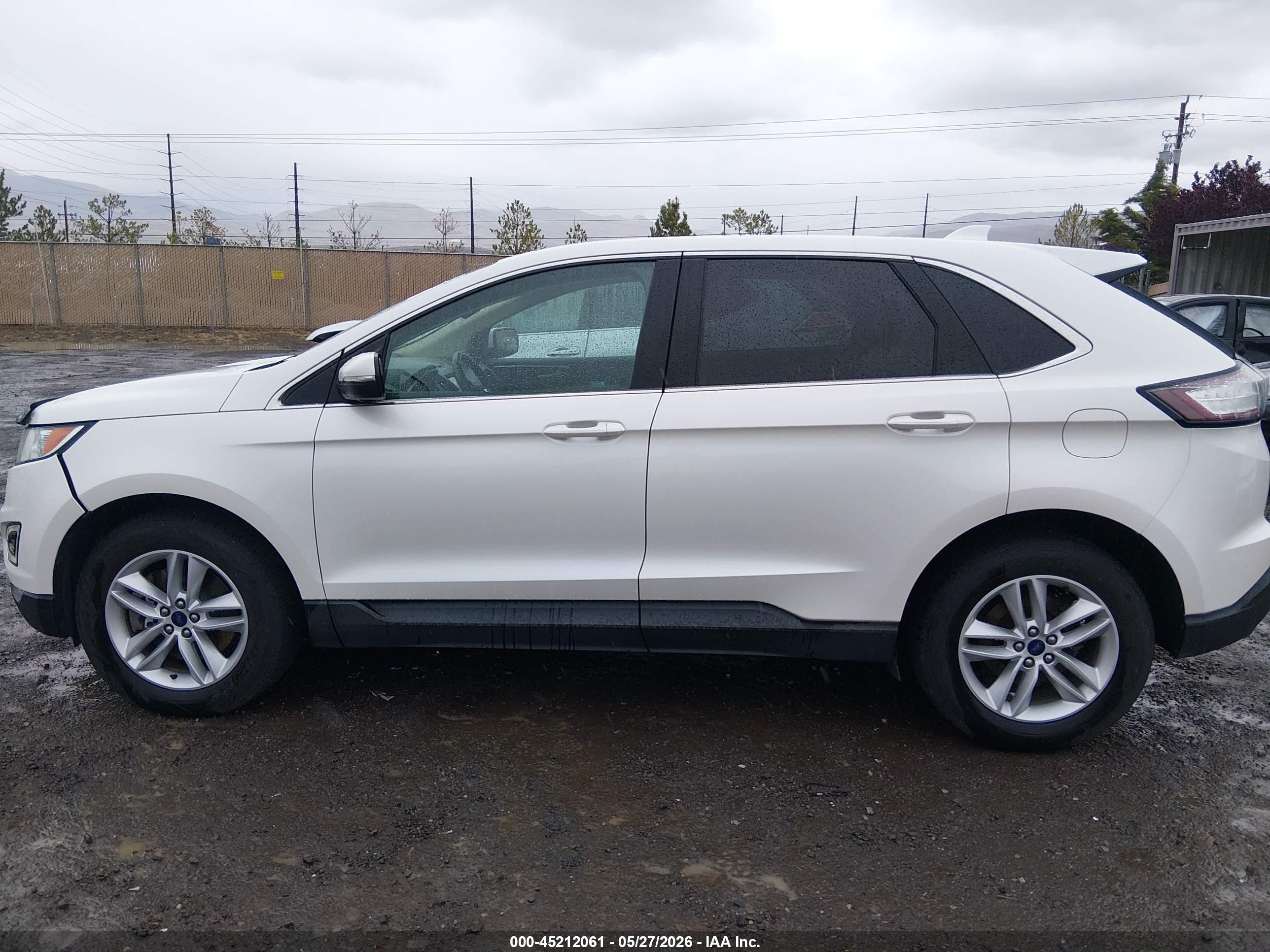 2015 Ford Edge Sel White vin: 2FMTK4J96FBB74427