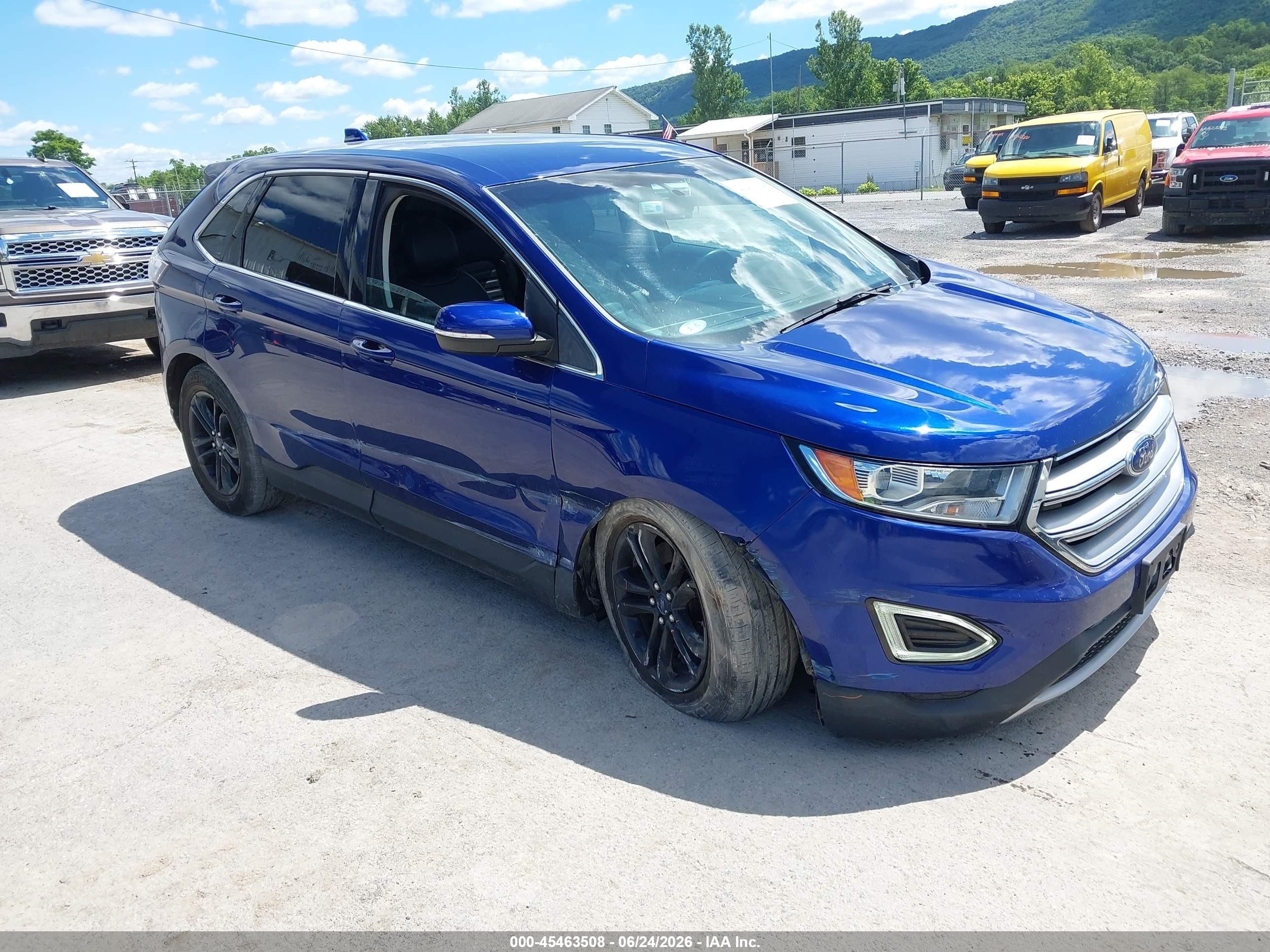 2015 Ford Edge Sel Синий vin: 2FMTK4J96FBB96055