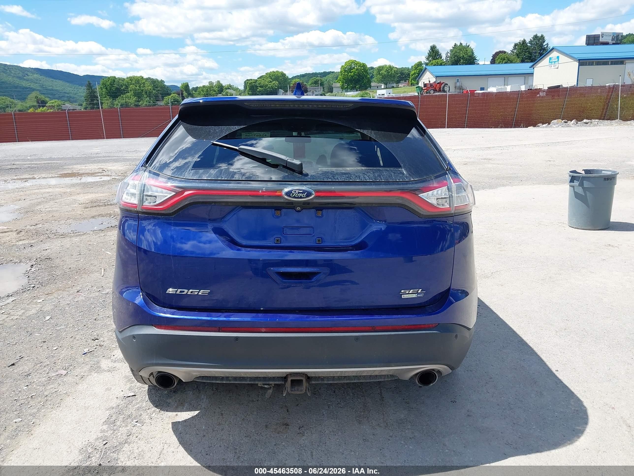 2015 Ford Edge Sel Blue vin: 2FMTK4J96FBB96055