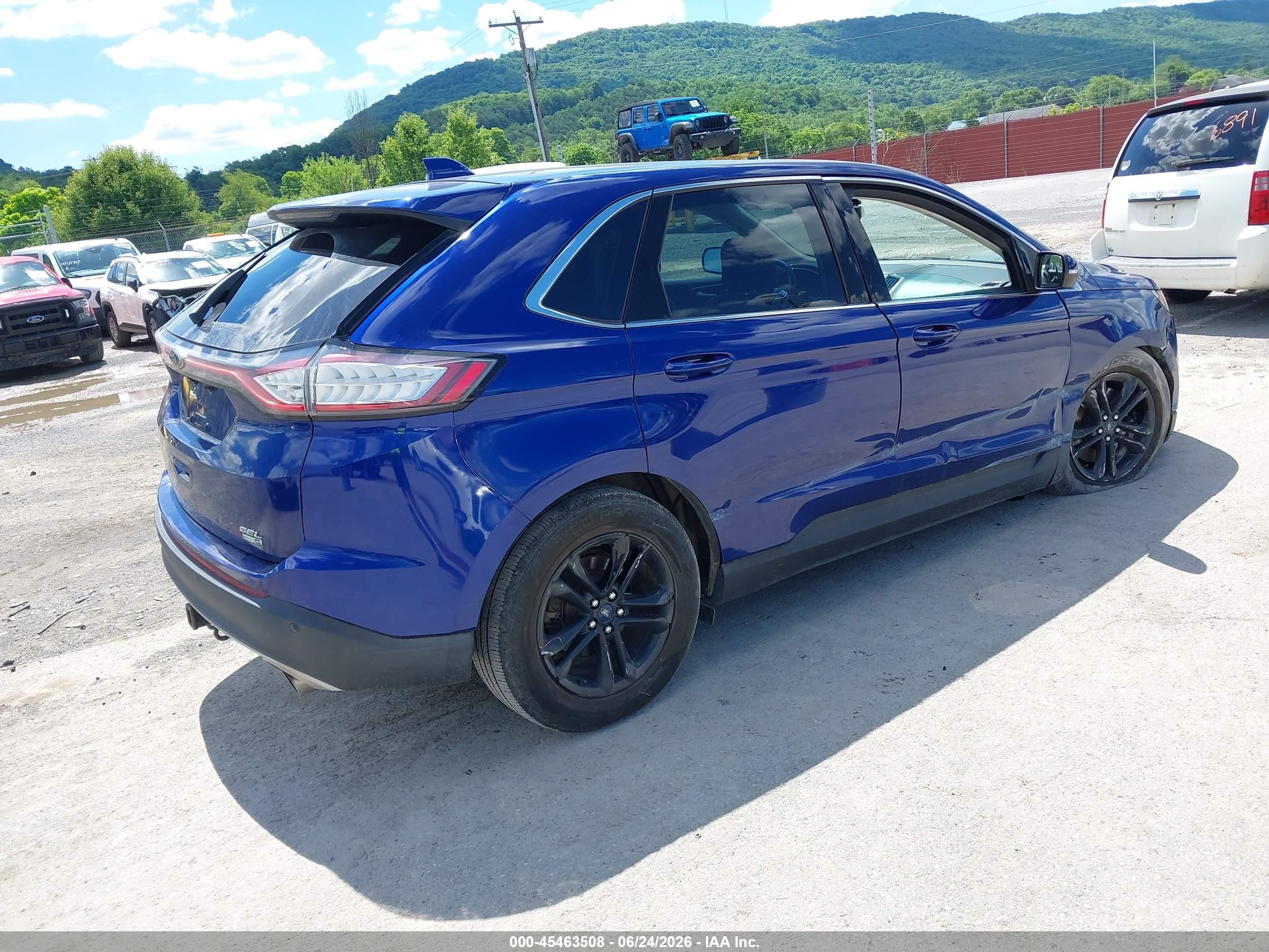 2015 Ford Edge Sel Blue vin: 2FMTK4J96FBB96055
