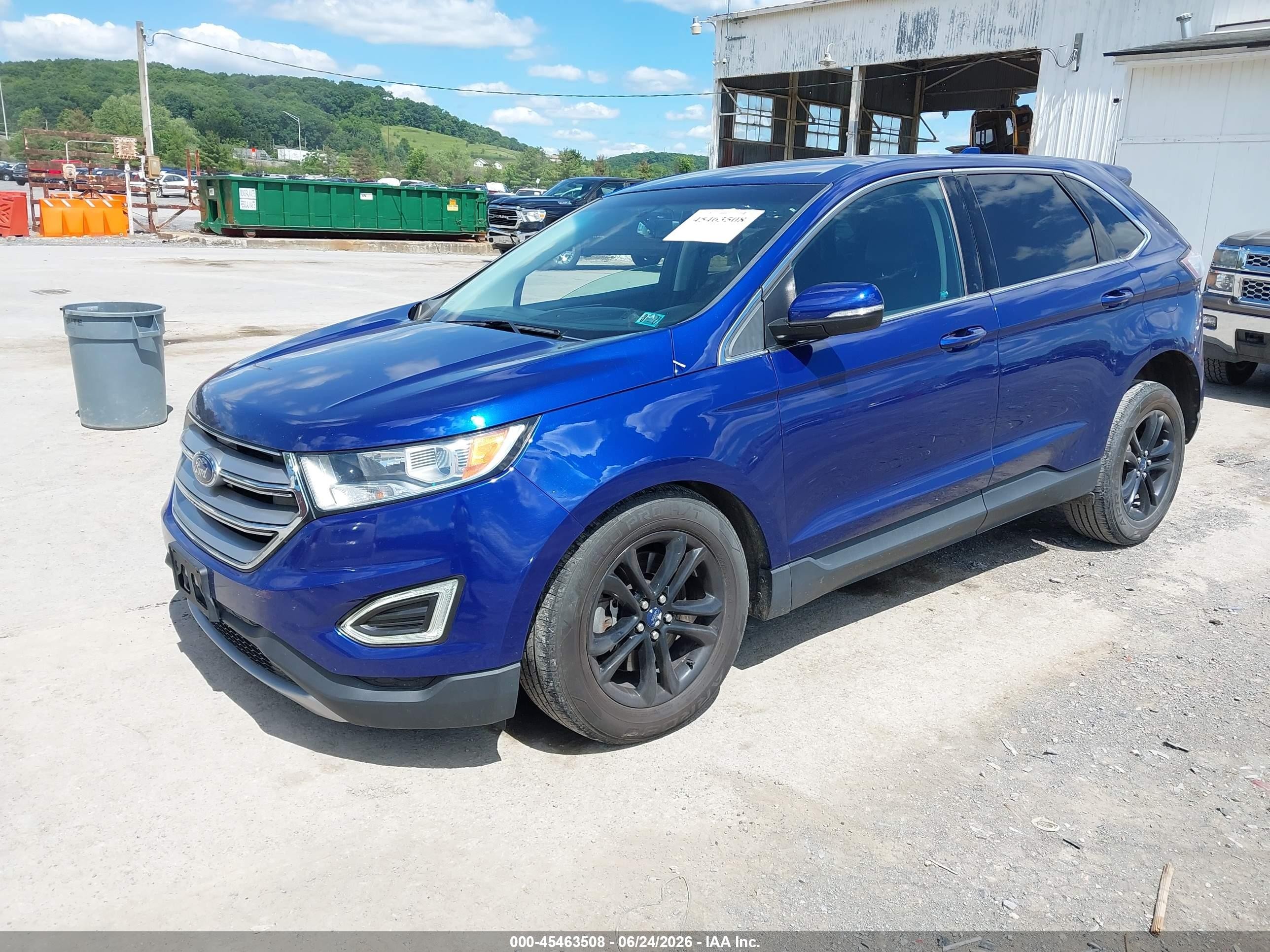 2015 Ford Edge Sel Blue vin: 2FMTK4J96FBB96055