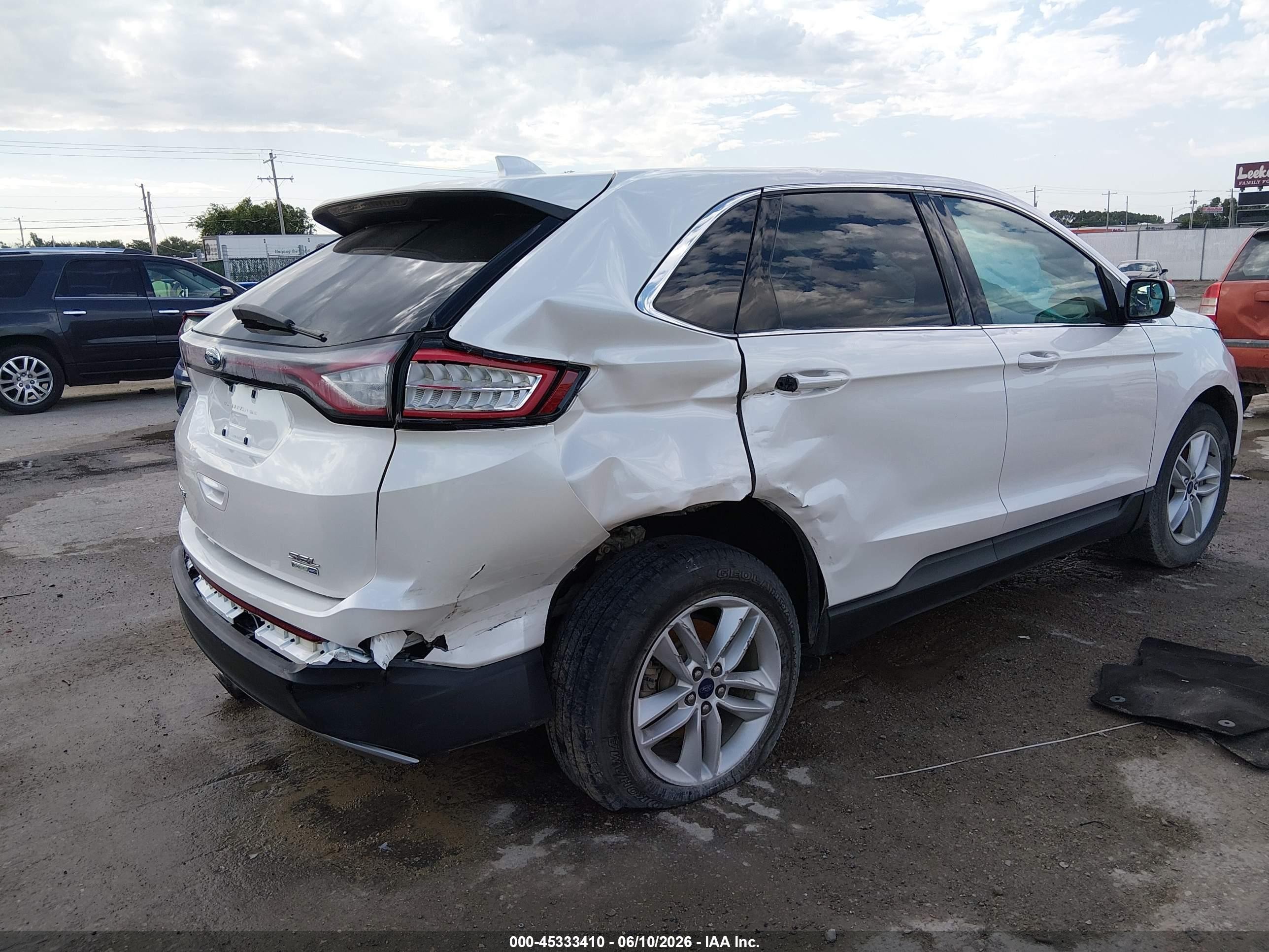 2015 Ford Edge Sel Белый vin: 2FMTK4J97FBB77451