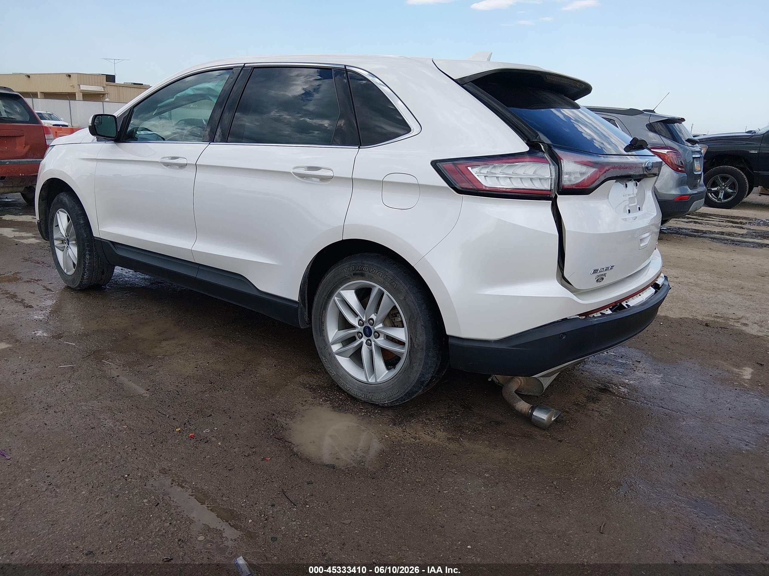 2015 Ford Edge Sel Белый vin: 2FMTK4J97FBB77451