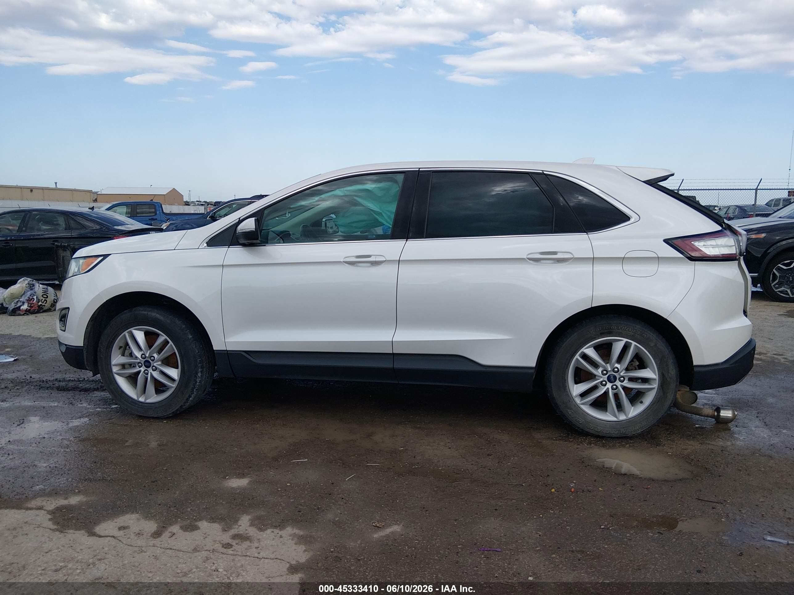 2015 Ford Edge Sel Белый vin: 2FMTK4J97FBB77451