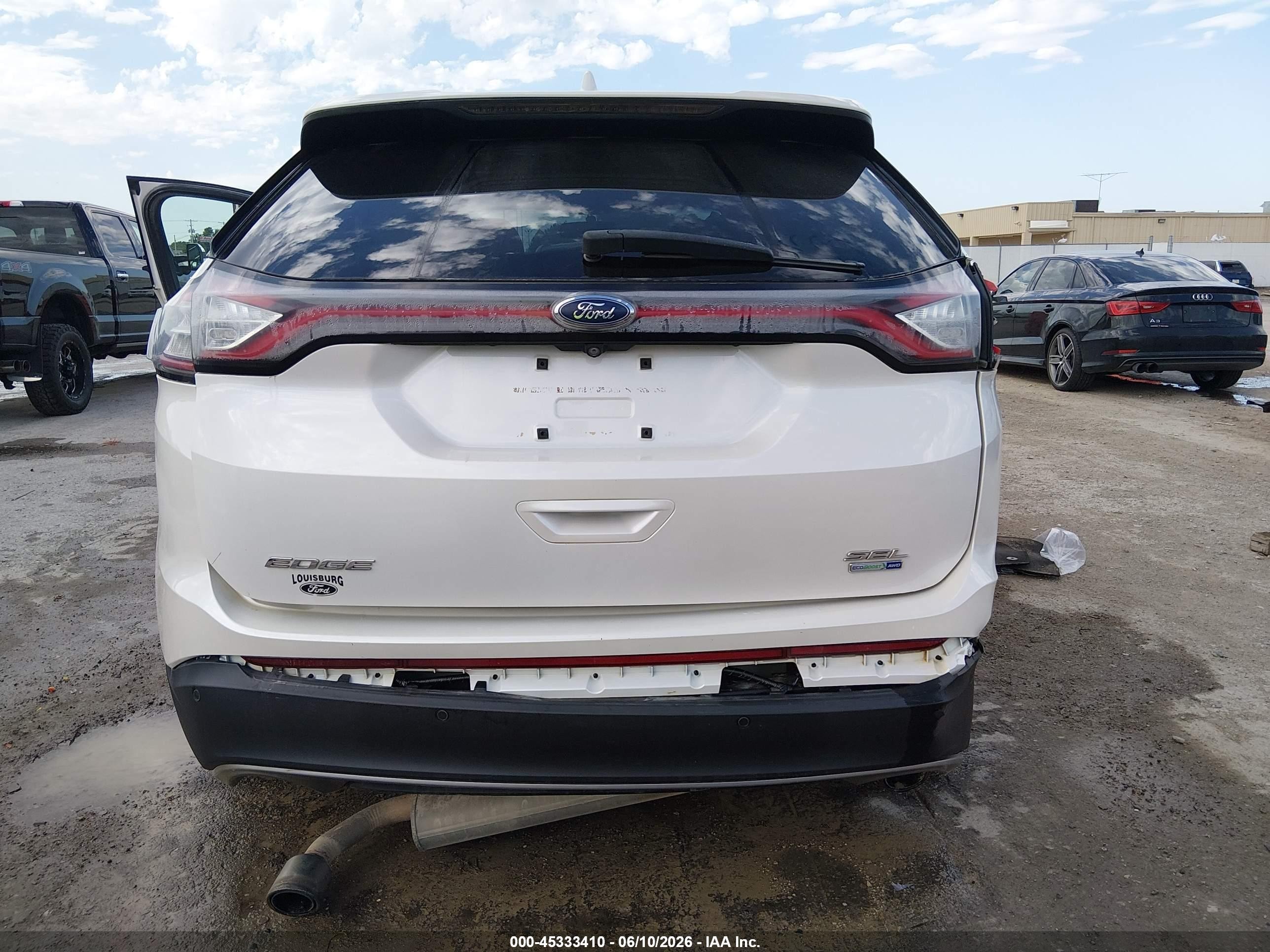 2015 Ford Edge Sel Белый vin: 2FMTK4J97FBB77451