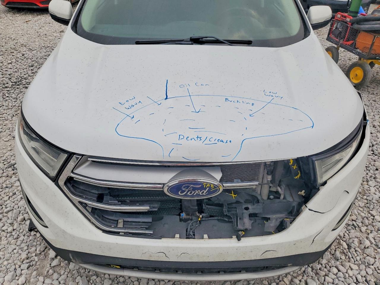 2015 Ford Edge Sel White vin: 2FMTK4J98FBB00779