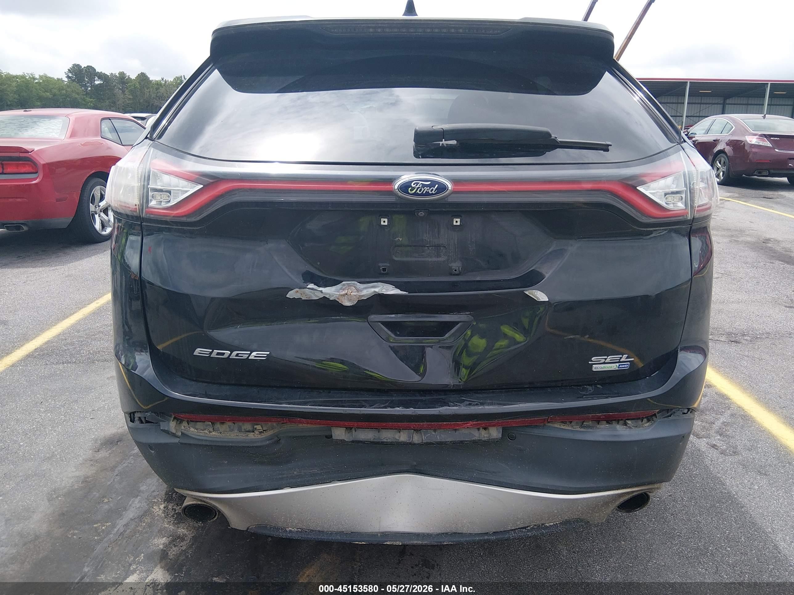 2015 Ford Edge Sel Black vin: 2FMTK4J98FBC05211