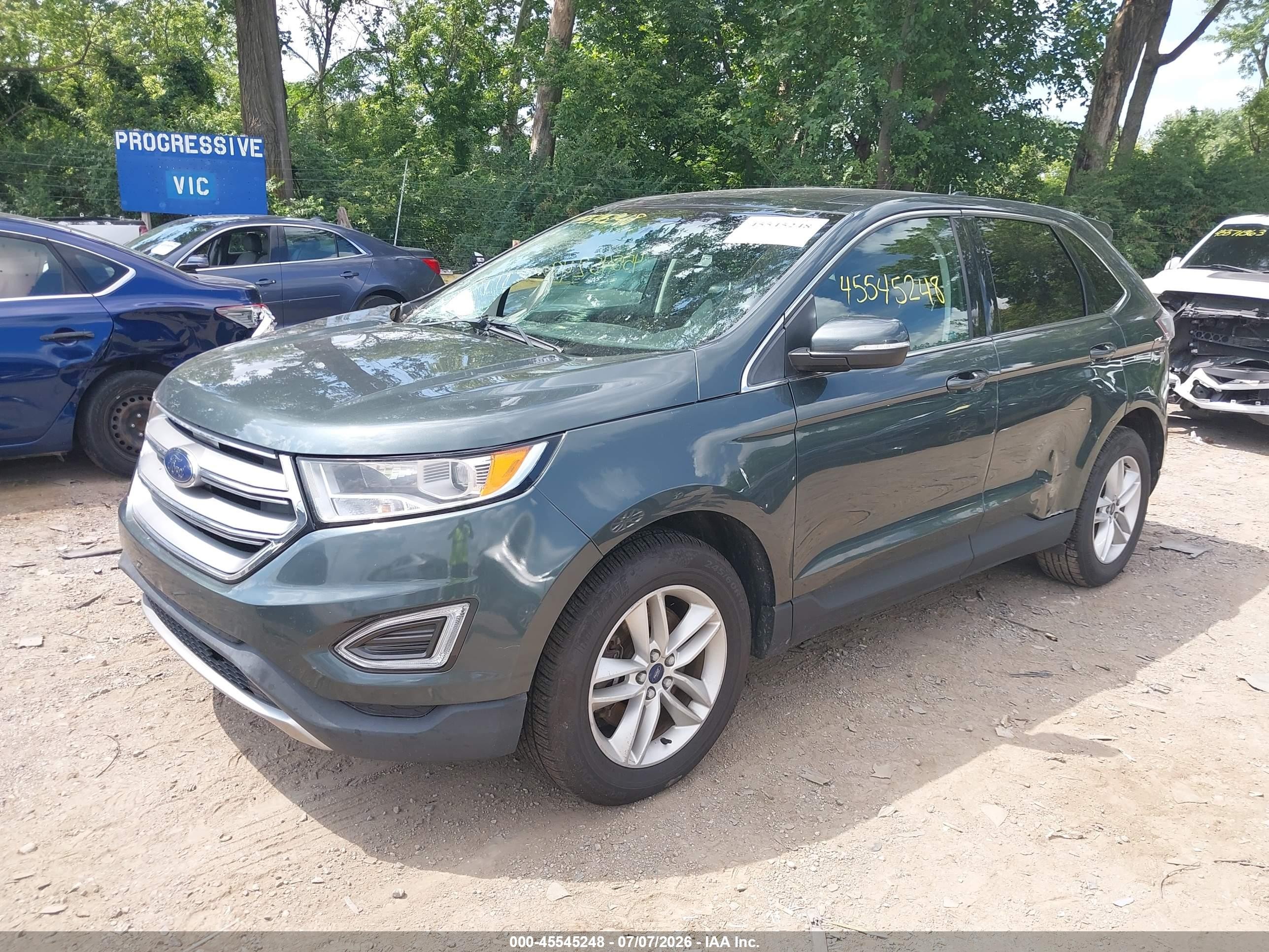 2015 Ford Edge Sel Green vin: 2FMTK4J99FBB02749
