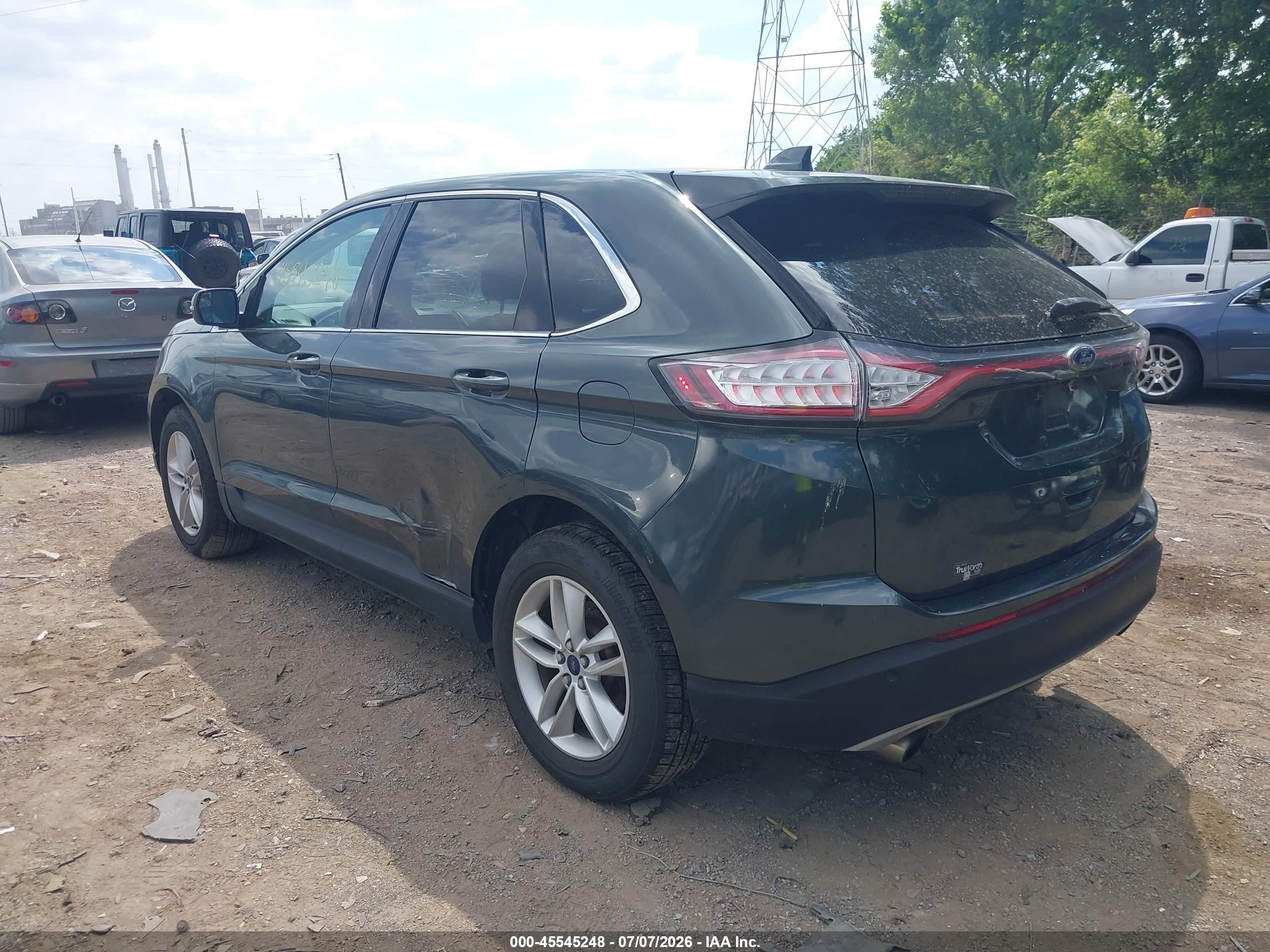 2015 Ford Edge Sel Green vin: 2FMTK4J99FBB02749