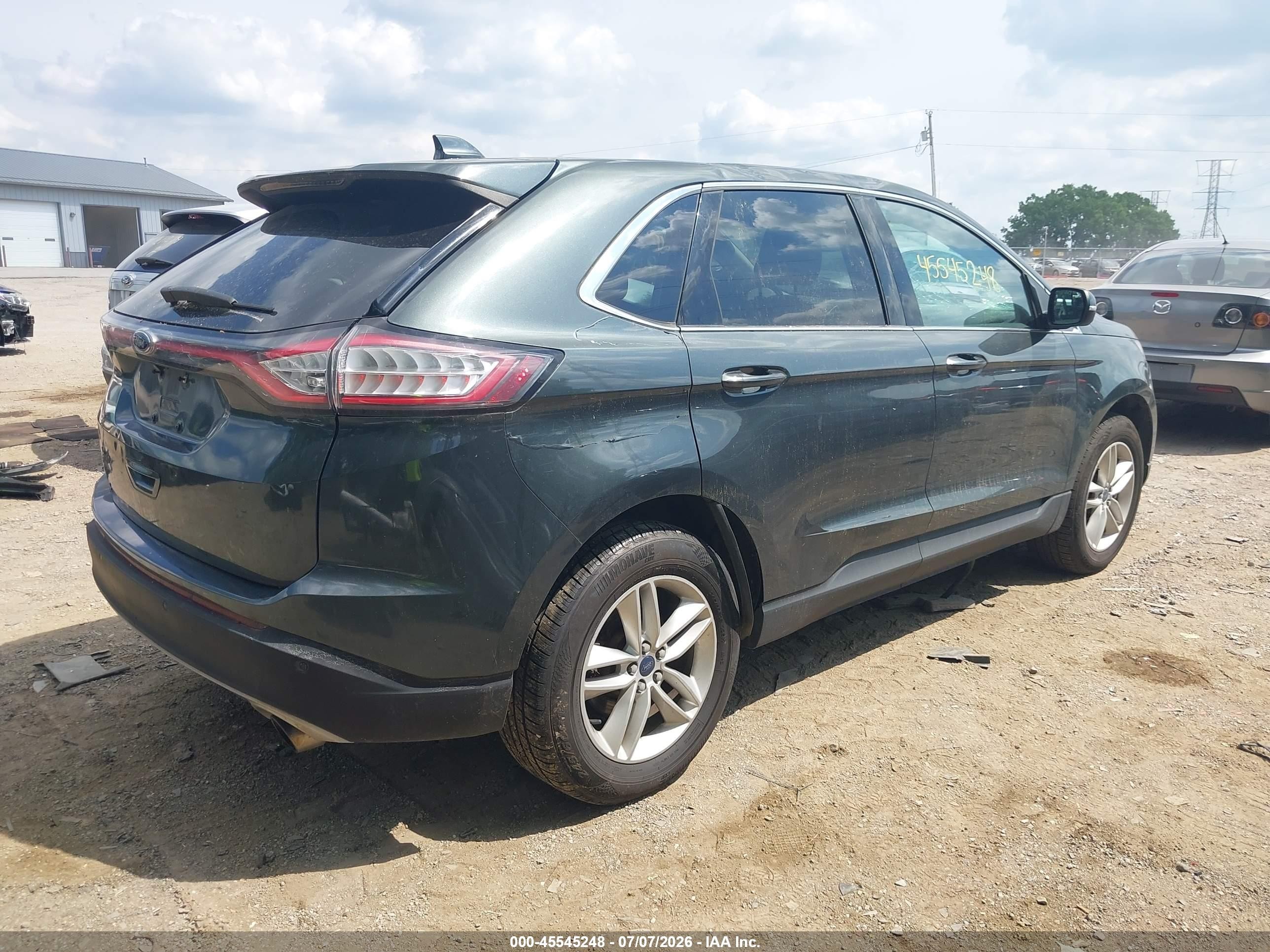 2015 Ford Edge Sel Green vin: 2FMTK4J99FBB02749