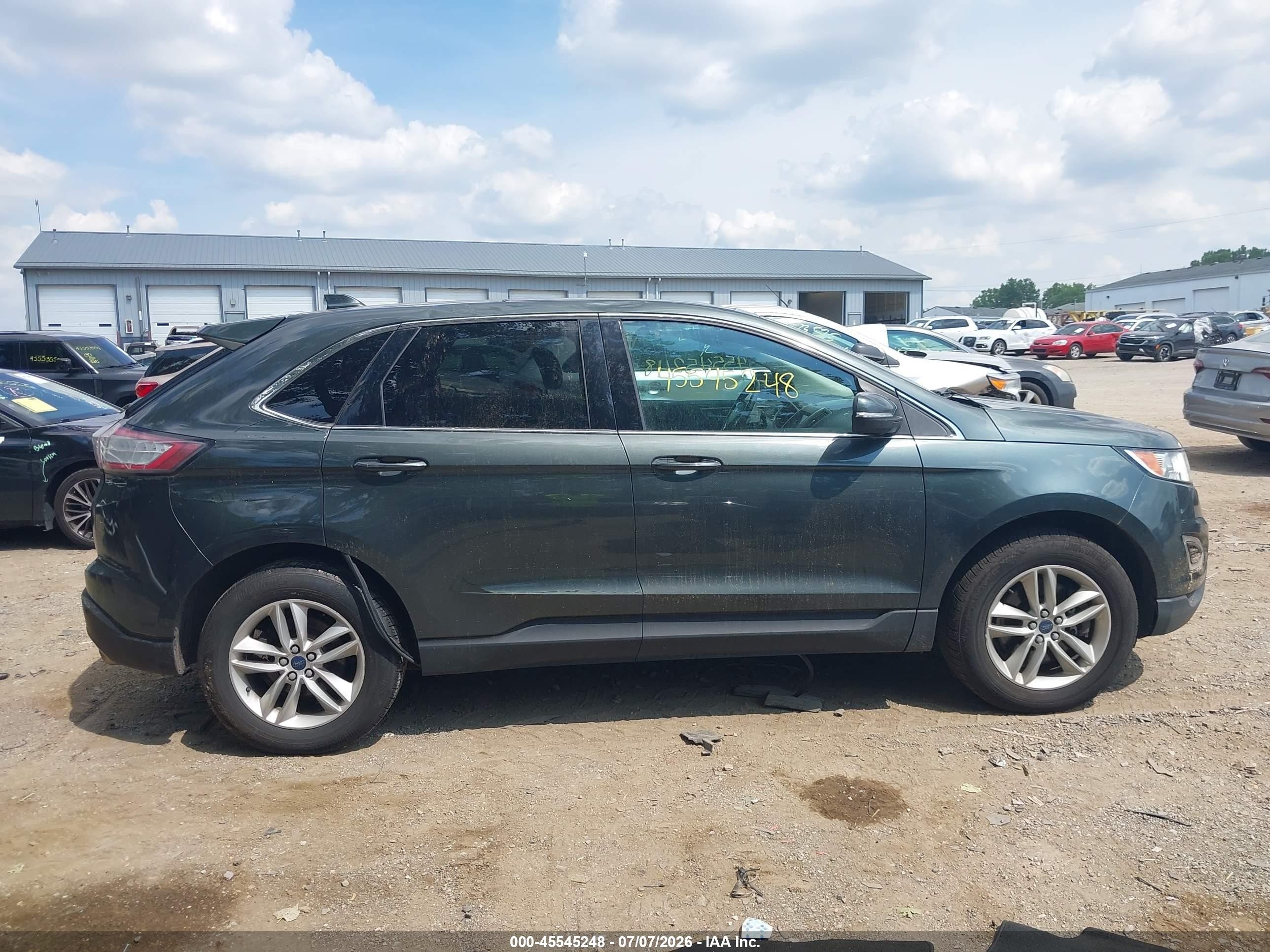 2015 Ford Edge Sel Green vin: 2FMTK4J99FBB02749