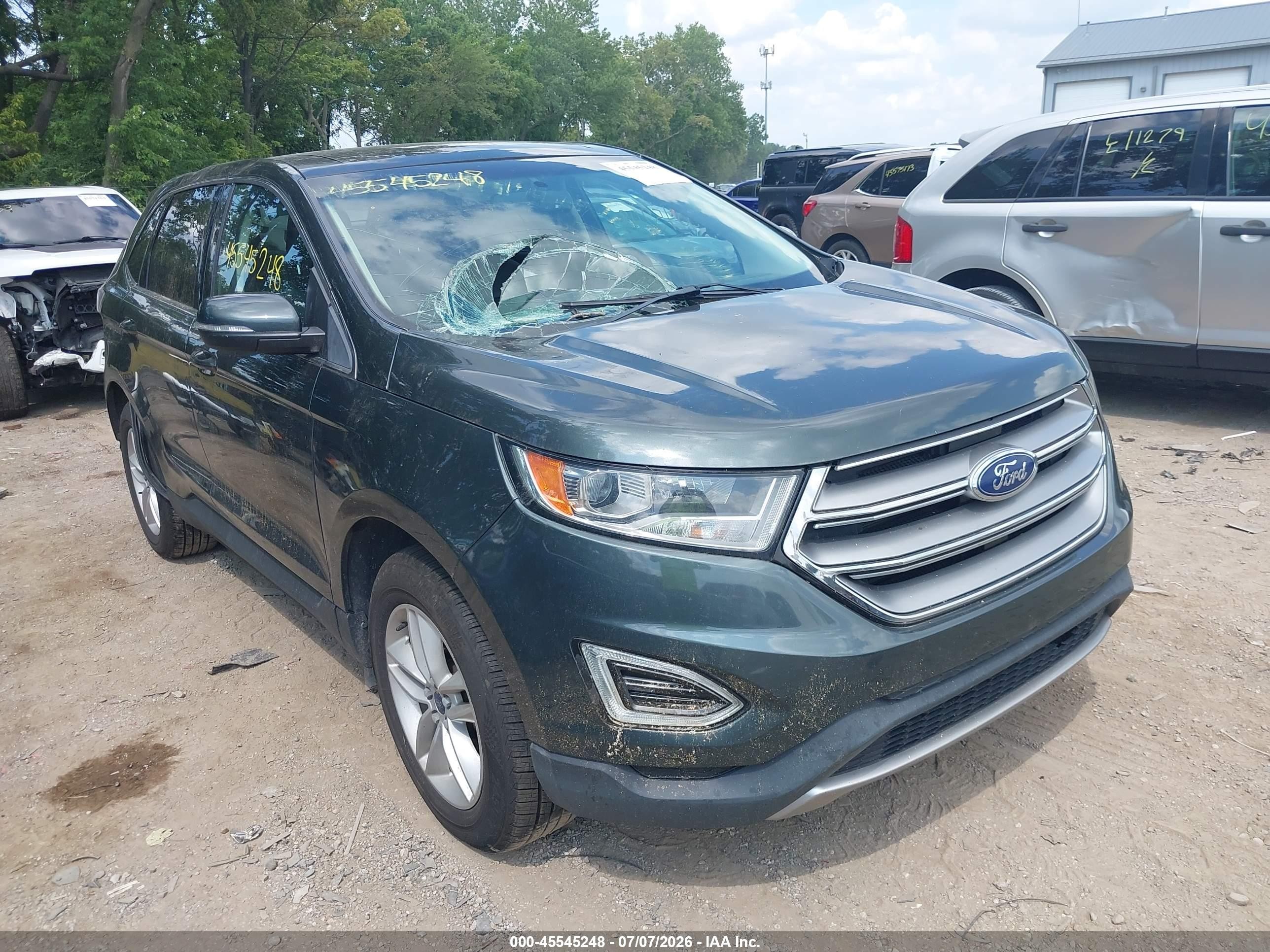 2015 Ford Edge Sel Green vin: 2FMTK4J99FBB02749