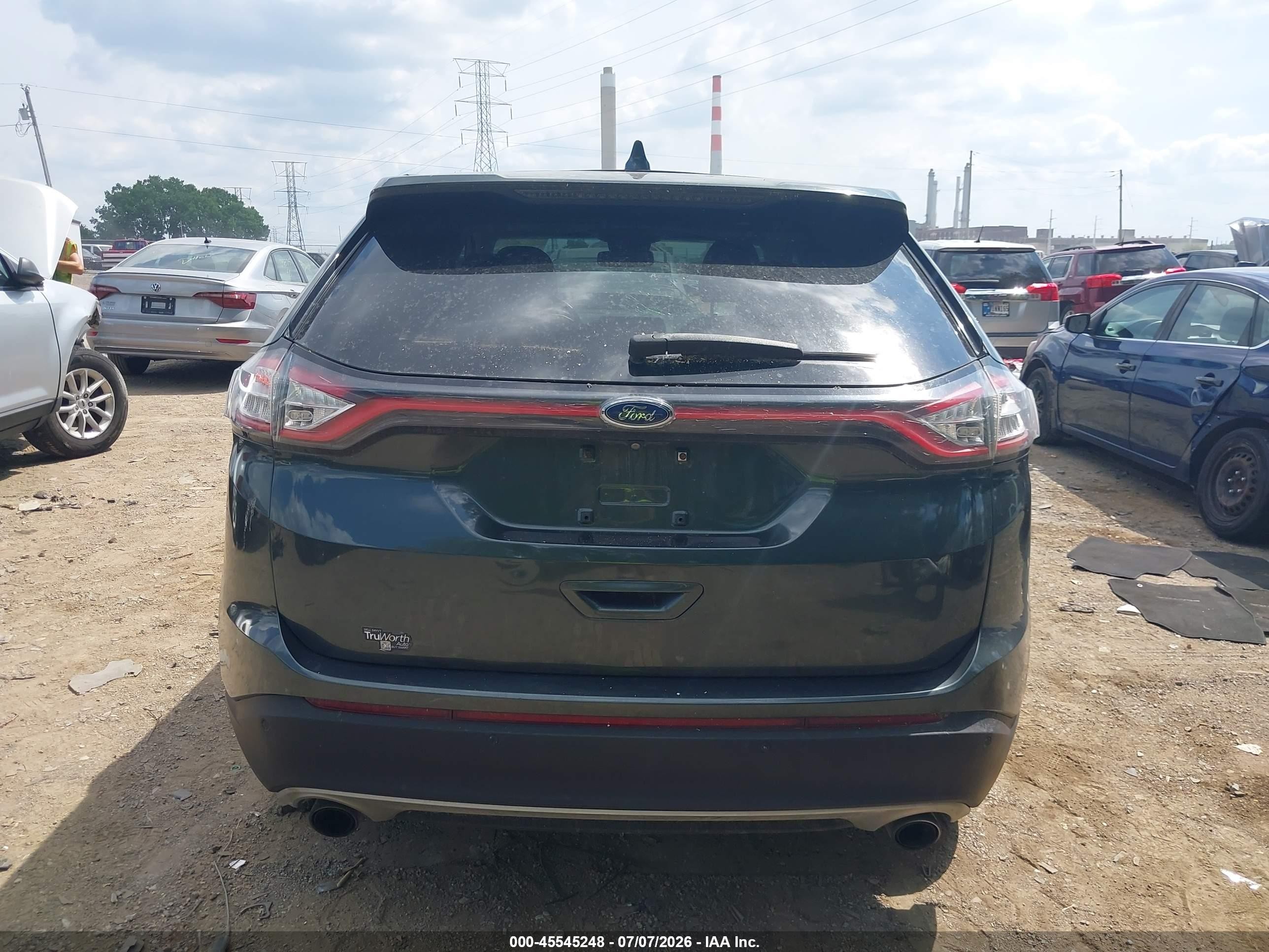 2015 Ford Edge Sel Green vin: 2FMTK4J99FBB02749