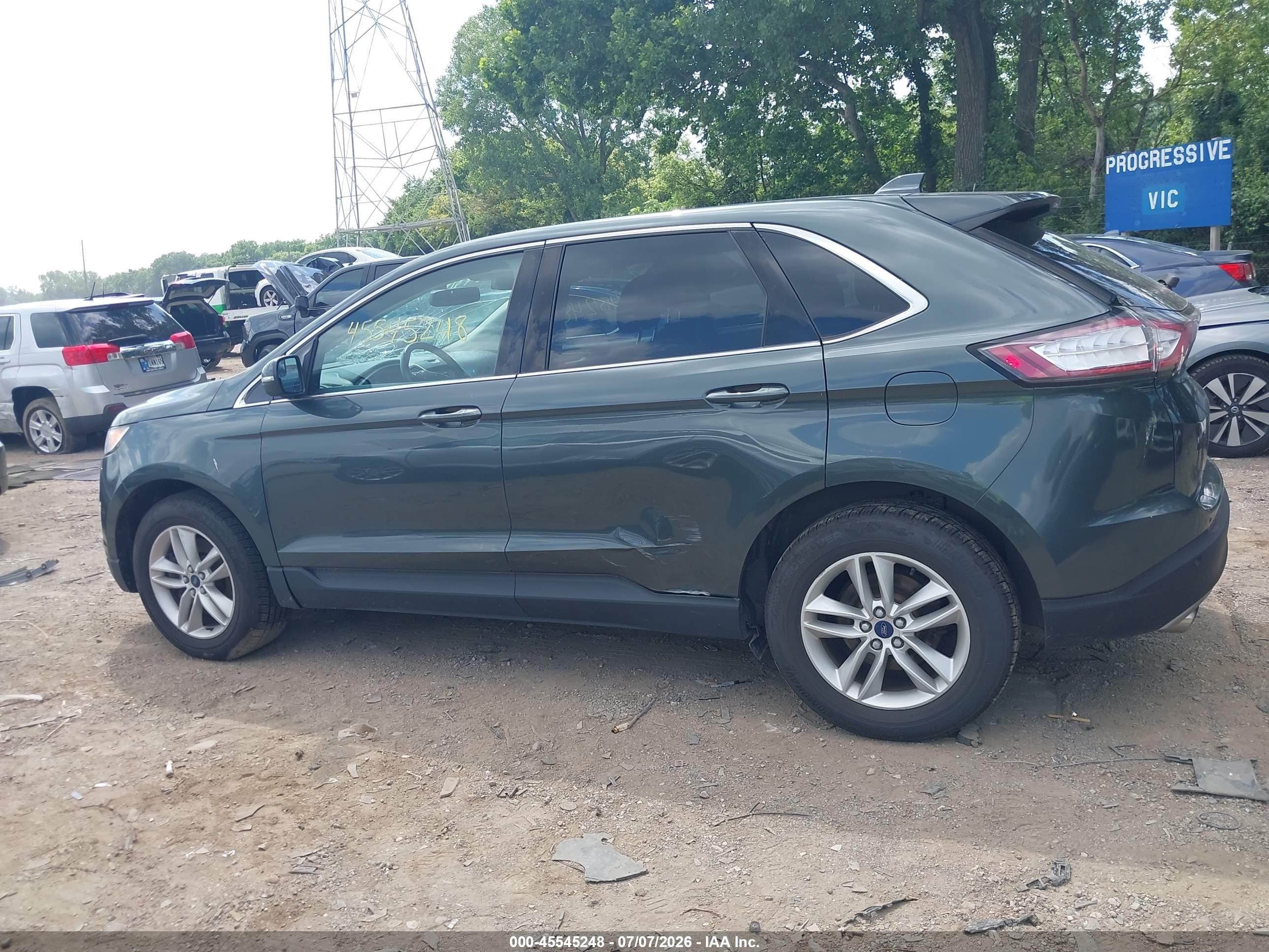 2015 Ford Edge Sel Green vin: 2FMTK4J99FBB02749