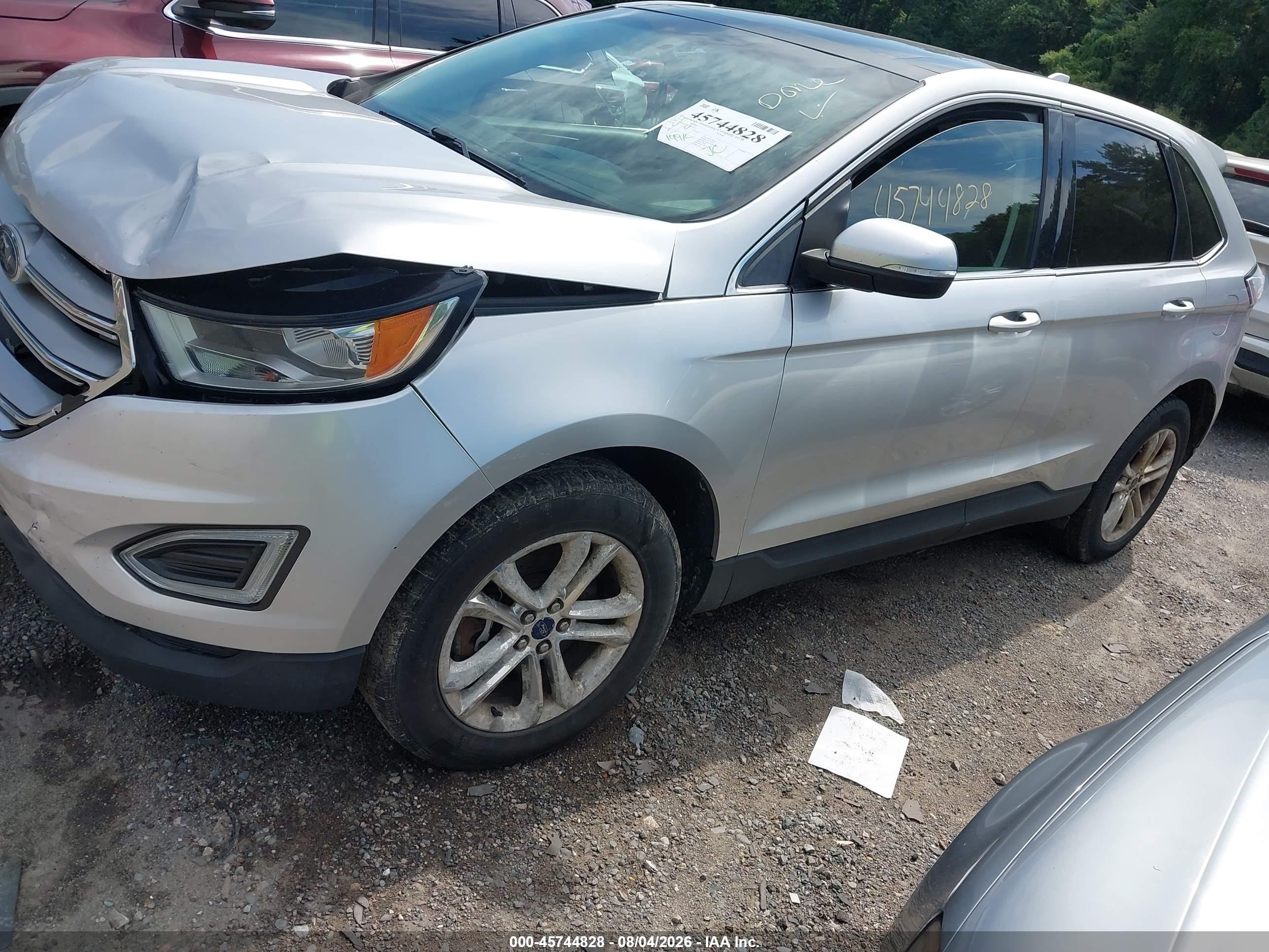 2015 Ford Edge Sel Silver vin: 2FMTK4J99FBB31815