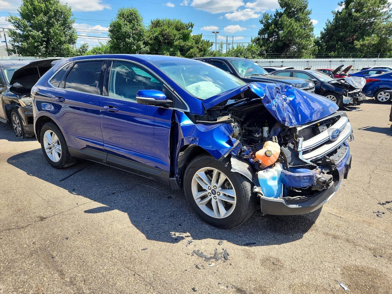 2015 Ford Edge Sel Blue vin: 2FMTK4J99FBB40580