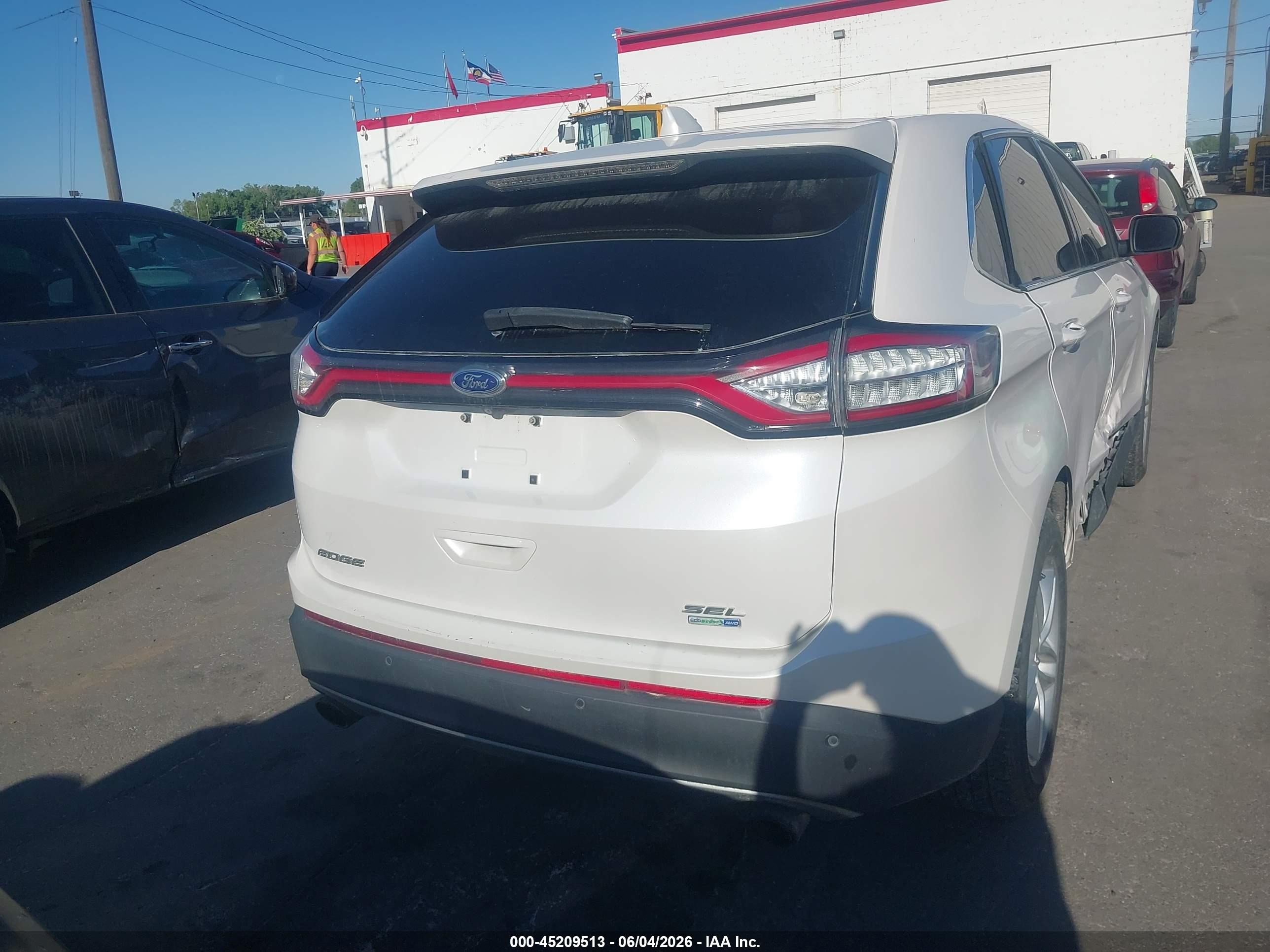 2015 Ford Edge Sel White vin: 2FMTK4J9XFBB33914