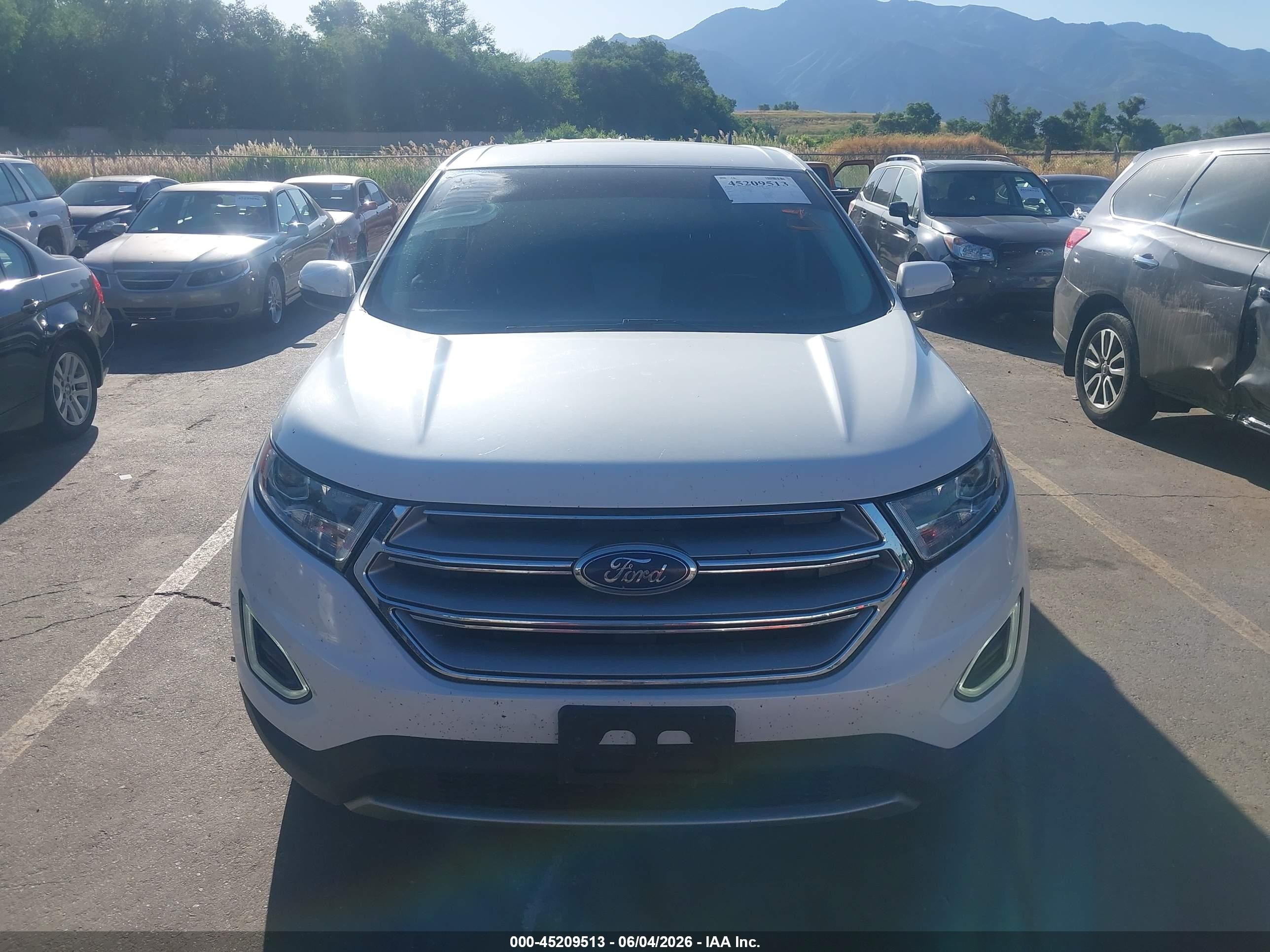 2015 Ford Edge Sel White vin: 2FMTK4J9XFBB33914