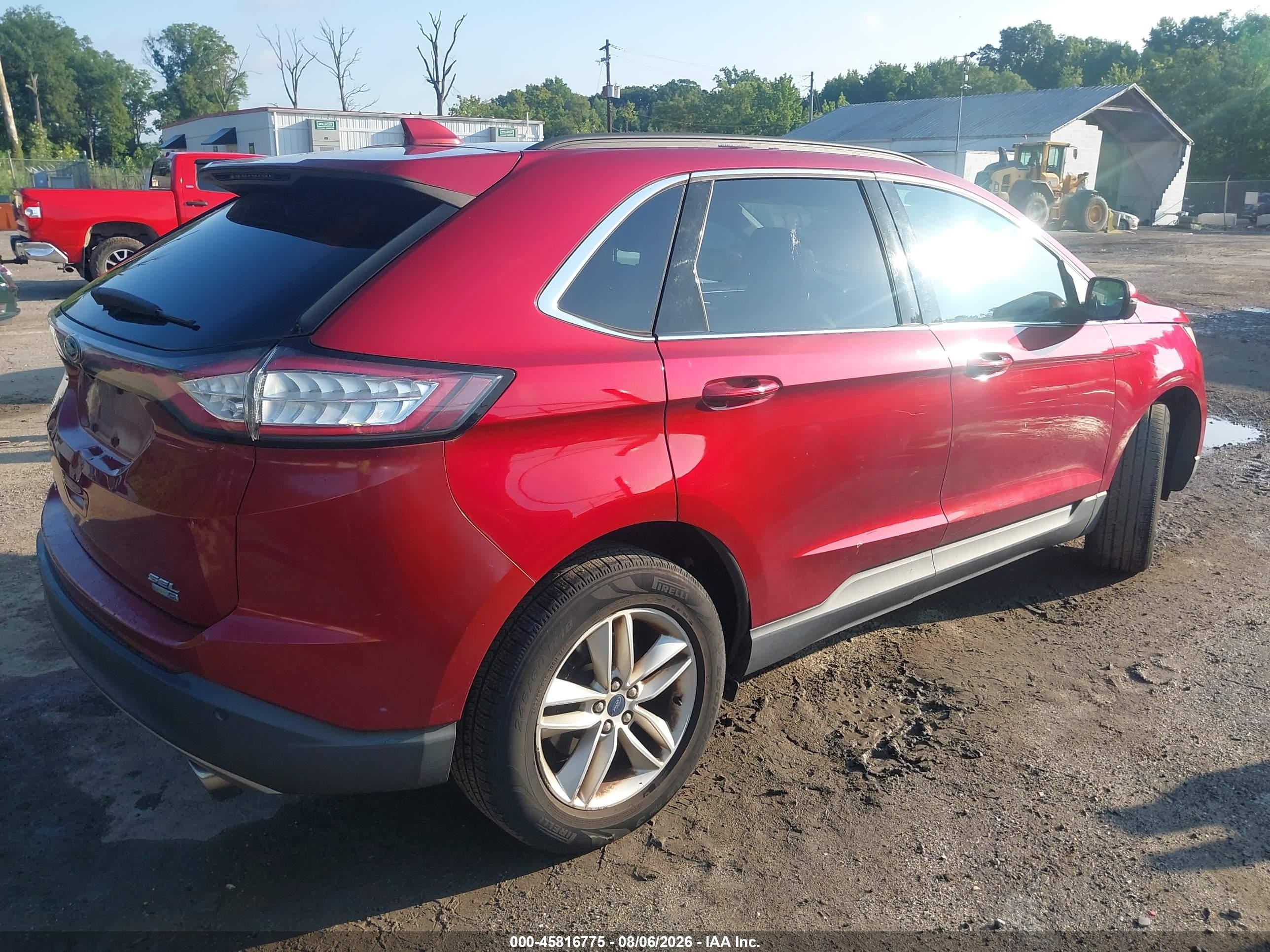 2015 Ford Edge Sel Red vin: 2FMTK4J9XFBB71269