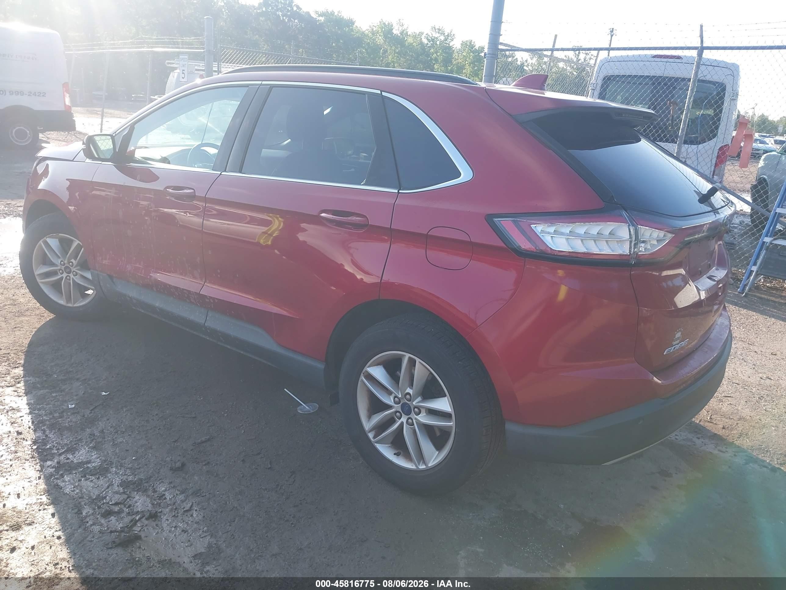 2015 Ford Edge Sel Red vin: 2FMTK4J9XFBB71269