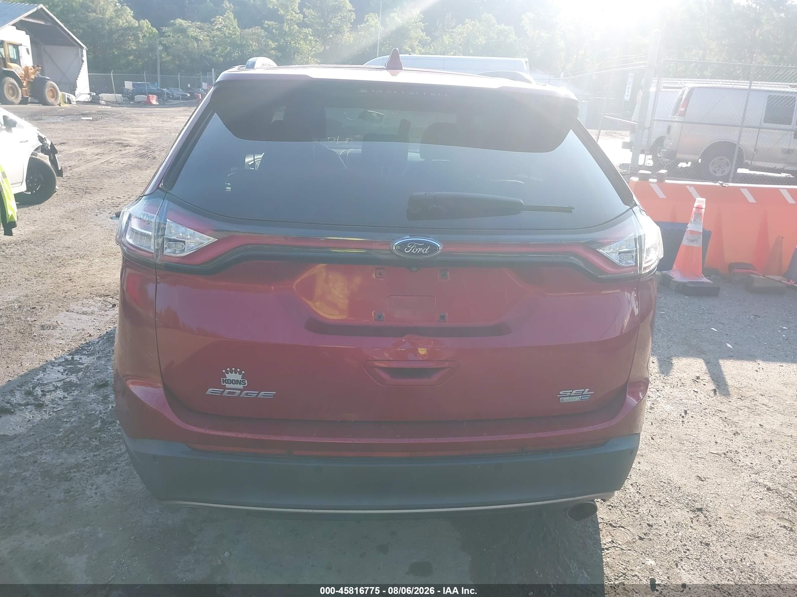 2015 Ford Edge Sel Red vin: 2FMTK4J9XFBB71269