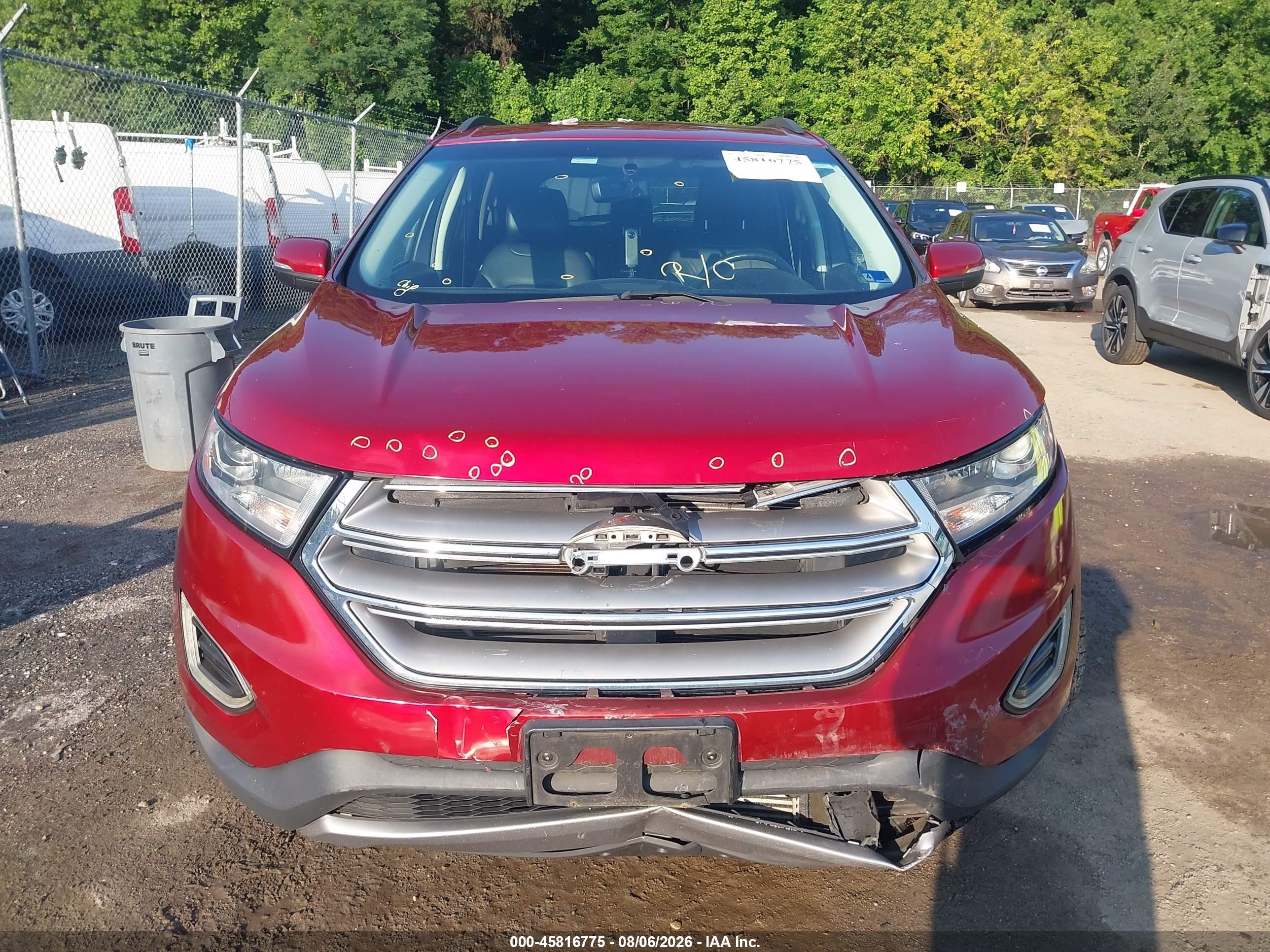 2015 Ford Edge Sel Red vin: 2FMTK4J9XFBB71269