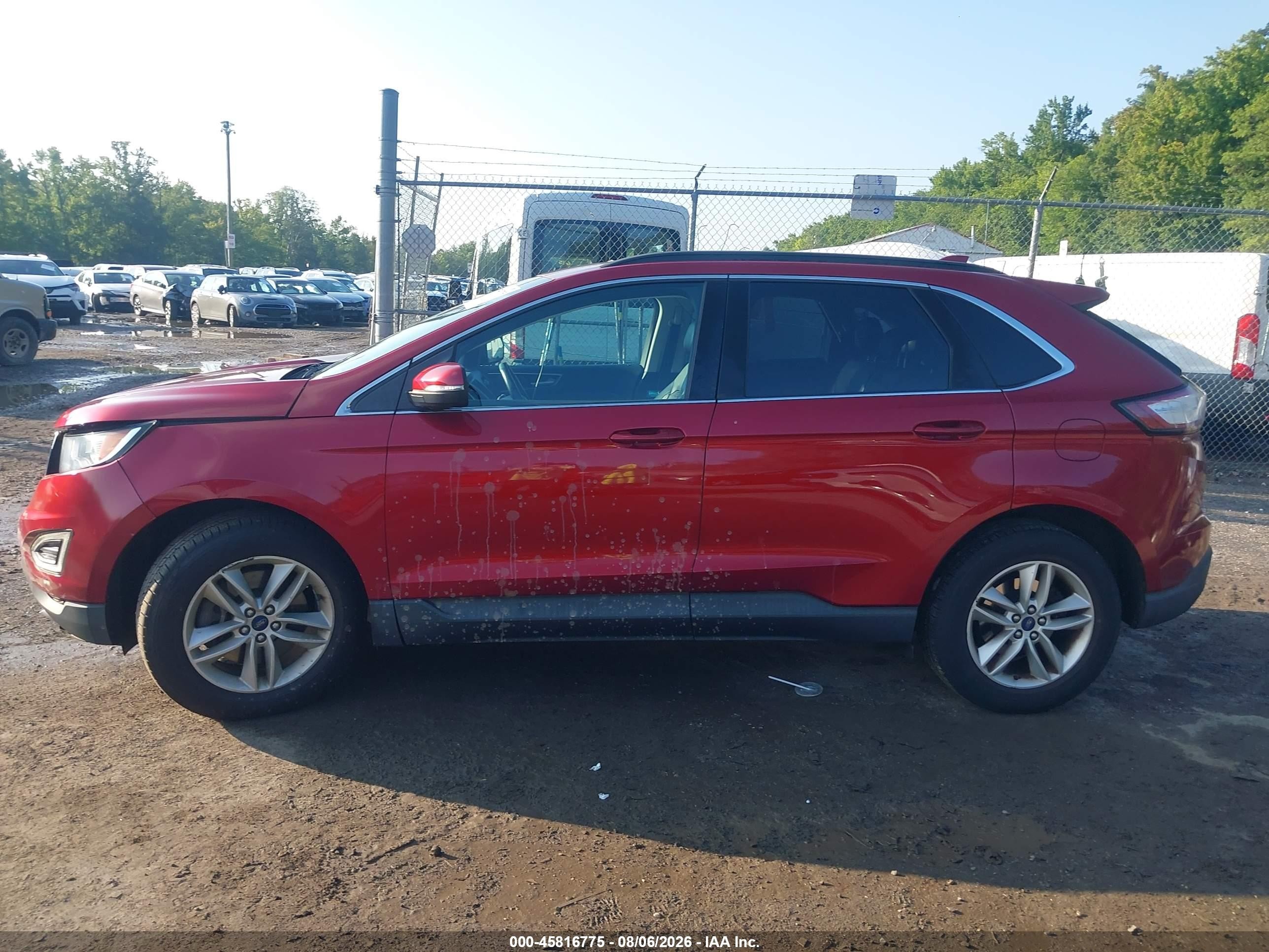 2015 Ford Edge Sel Red vin: 2FMTK4J9XFBB71269