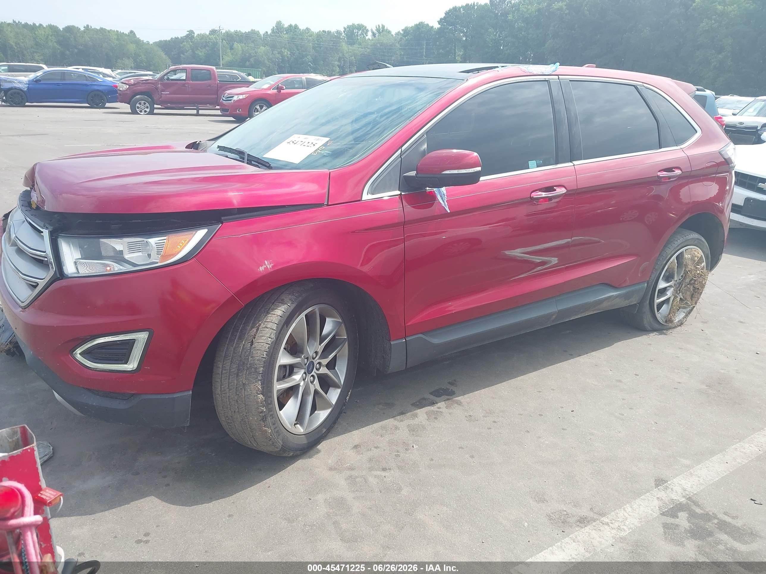 2015 Ford Edge Titanium Burgundy vin: 2FMTK4K80FBB19283