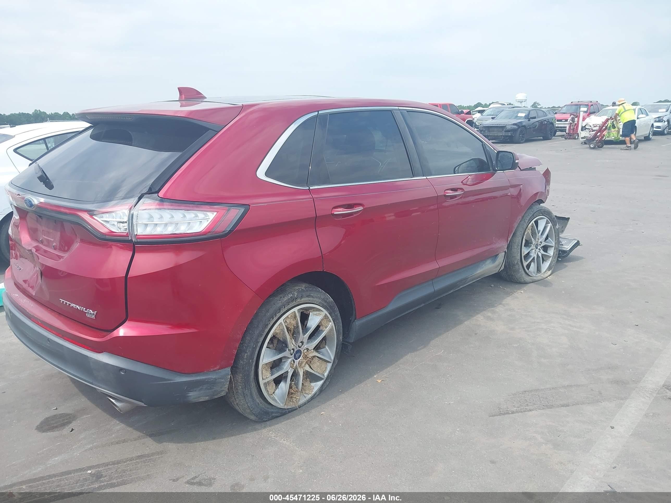 2015 Ford Edge Titanium Burgundy vin: 2FMTK4K80FBB19283