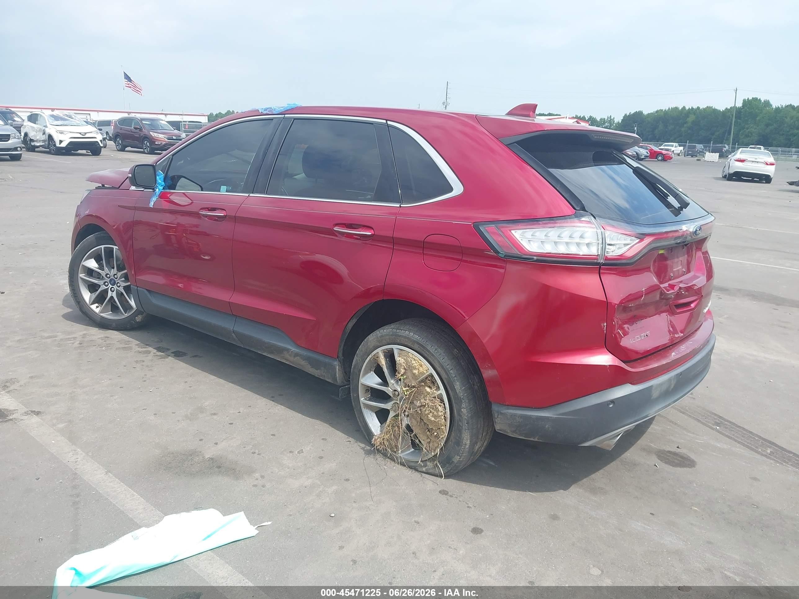 2015 Ford Edge Titanium Burgundy vin: 2FMTK4K80FBB19283