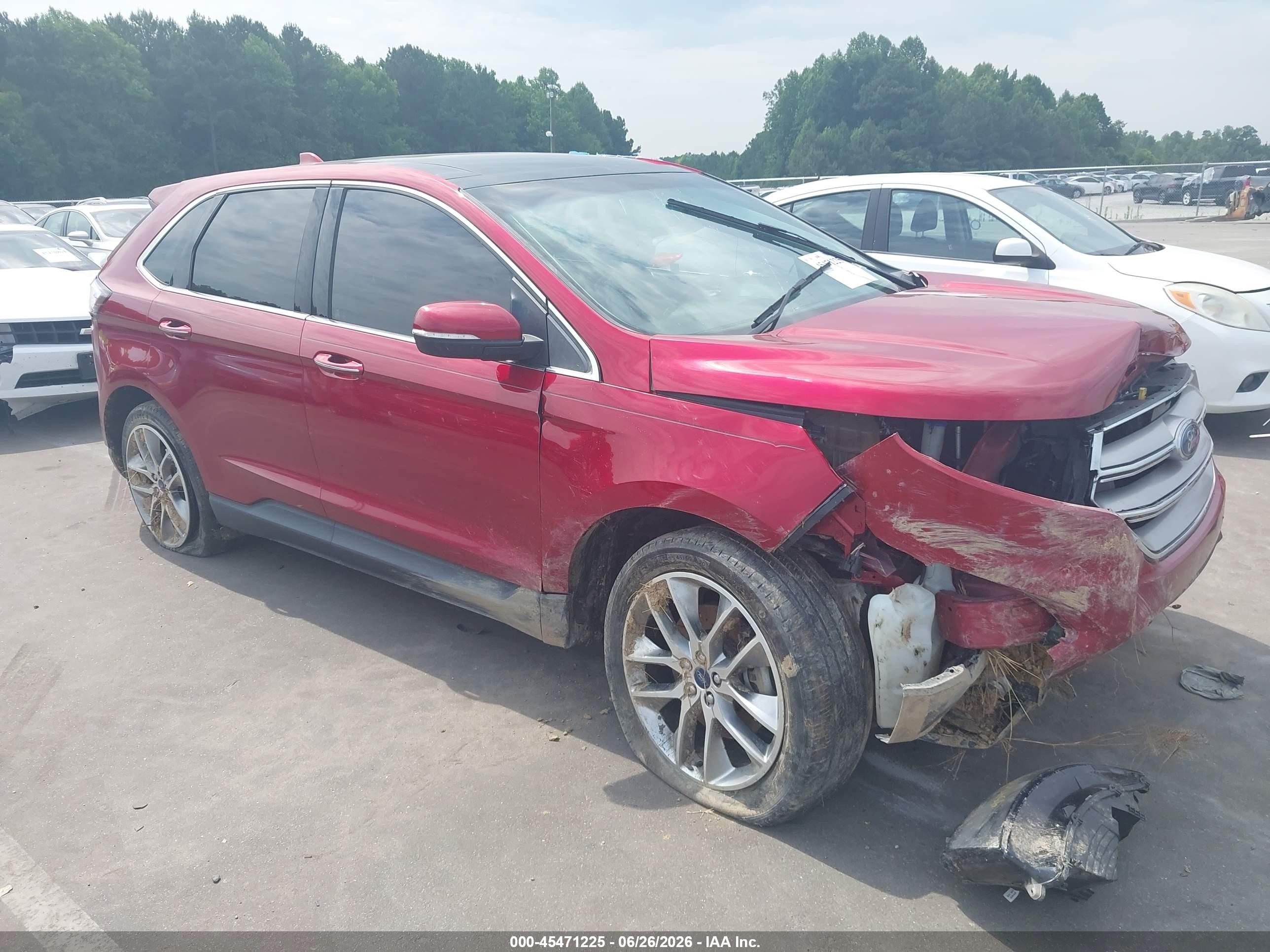 2015 Ford Edge Titanium Burgundy vin: 2FMTK4K80FBB19283