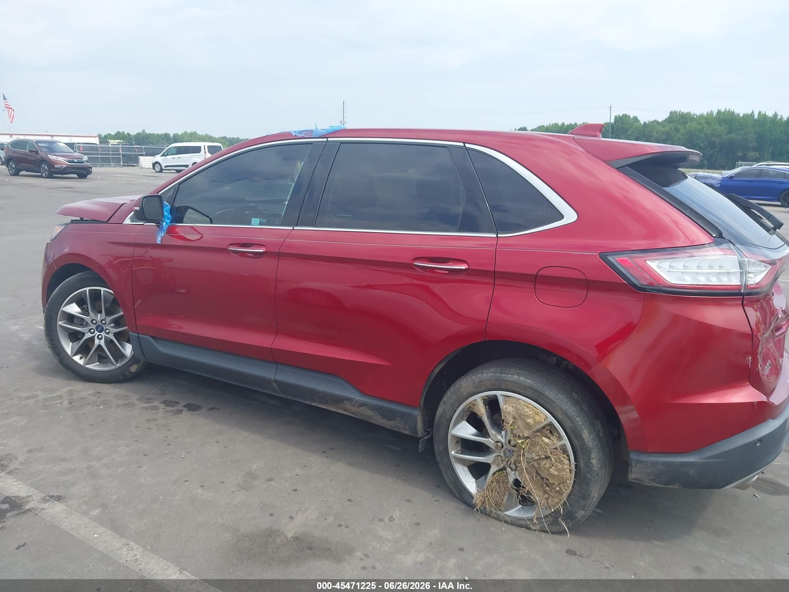 2015 Ford Edge Titanium Burgundy vin: 2FMTK4K80FBB19283