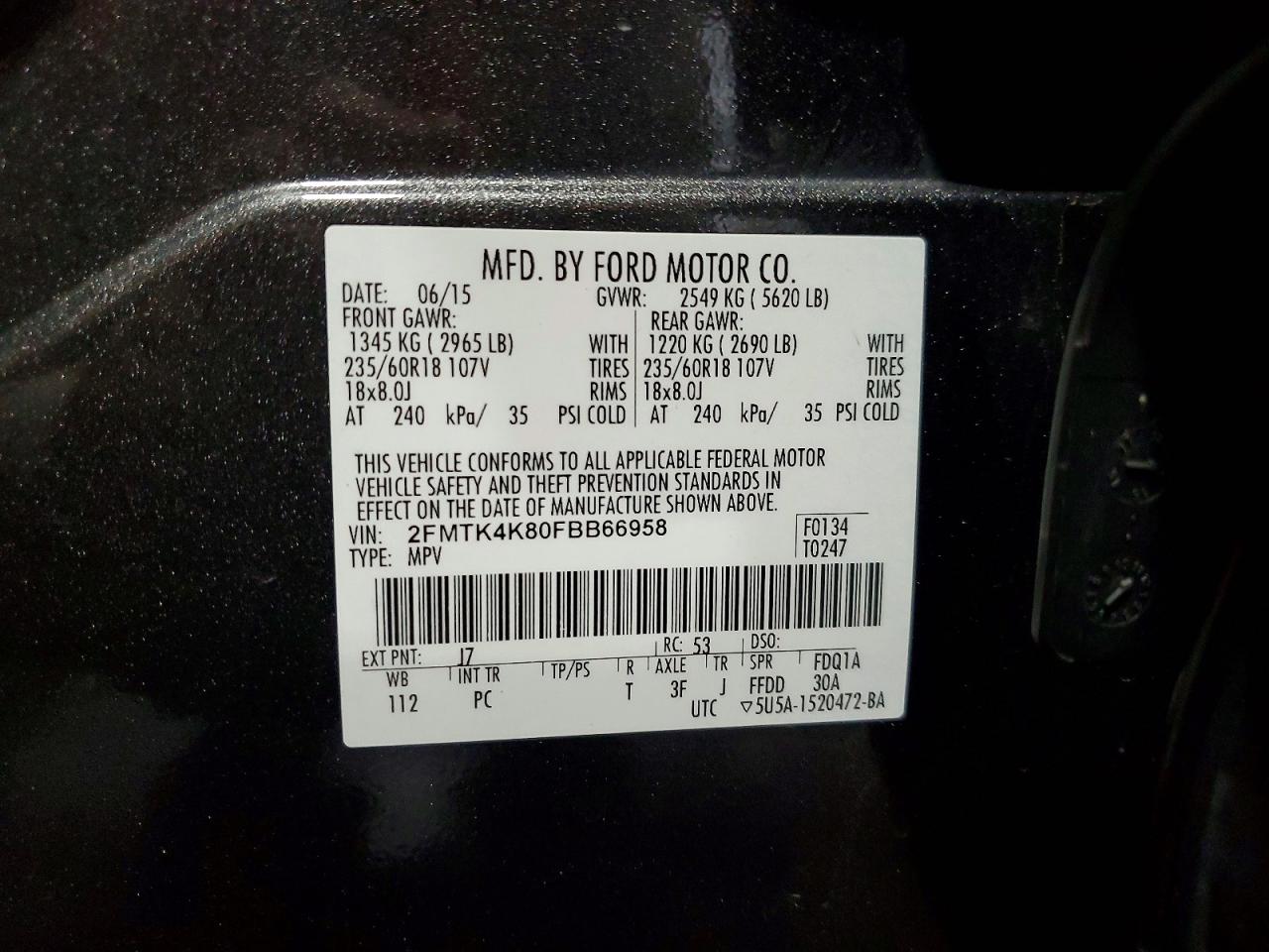 2015 Ford Edge Titanium Silver vin: 2FMTK4K80FBB66958