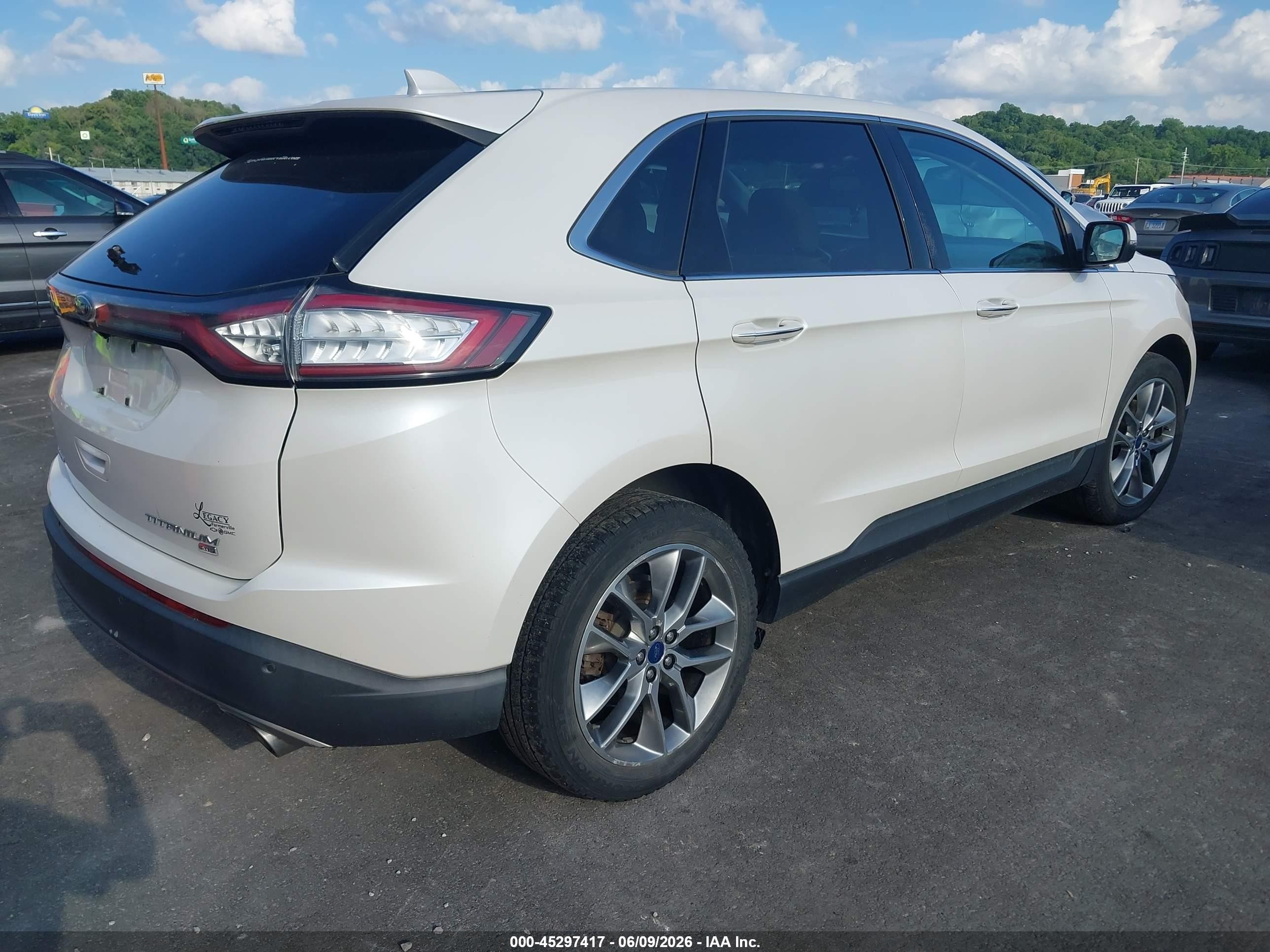 2015 Ford Edge Titanium White vin: 2FMTK4K80FBC19044