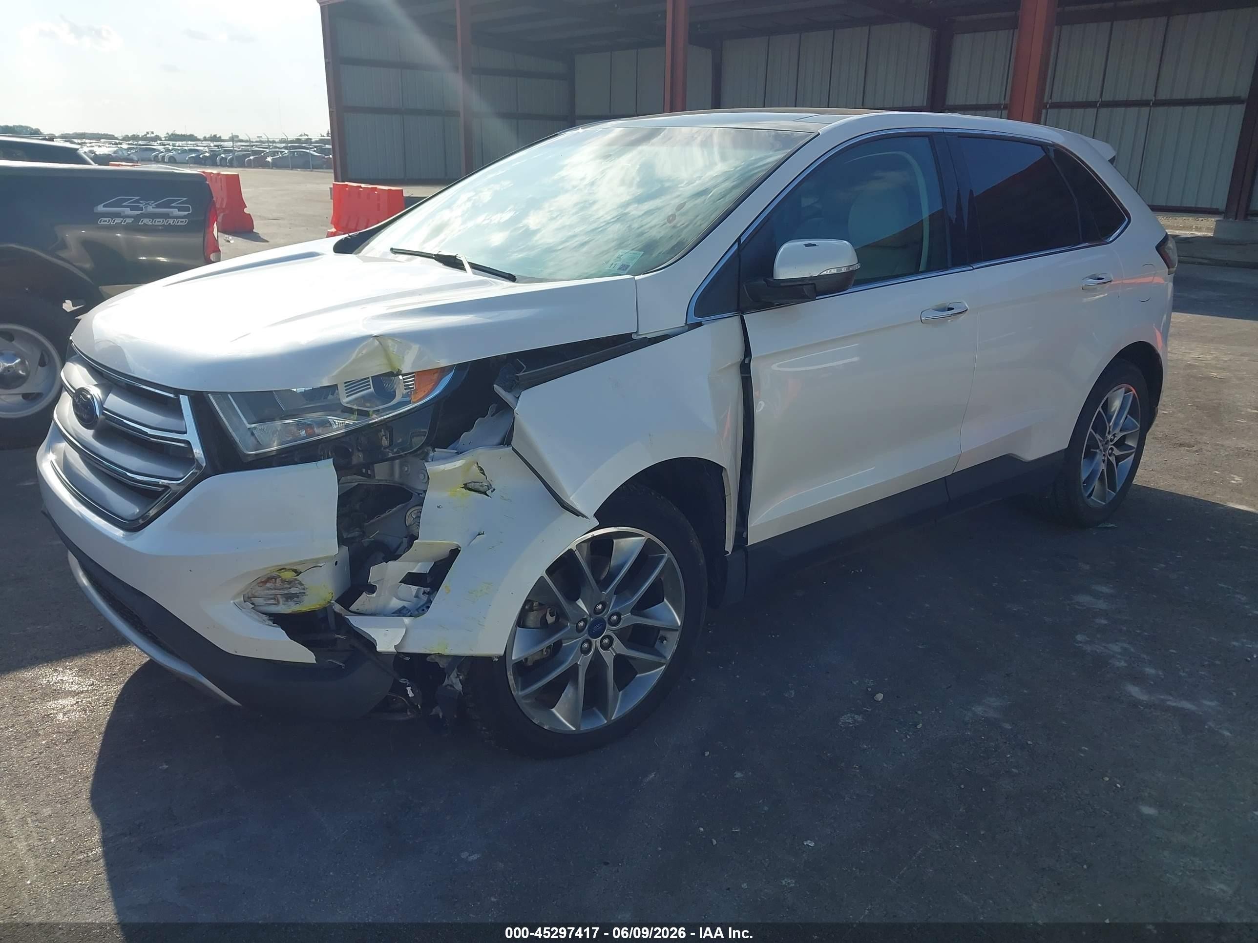 2015 Ford Edge Titanium White vin: 2FMTK4K80FBC19044